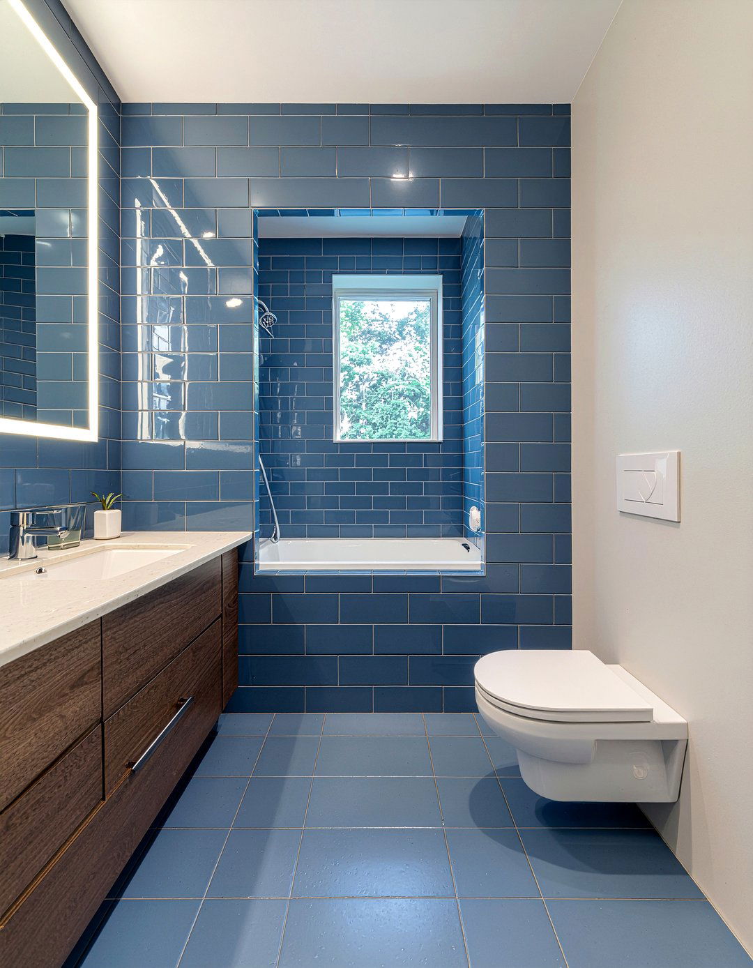 Navy Blue Arabesque Shower - 30 arabesque tile bathroom ideas