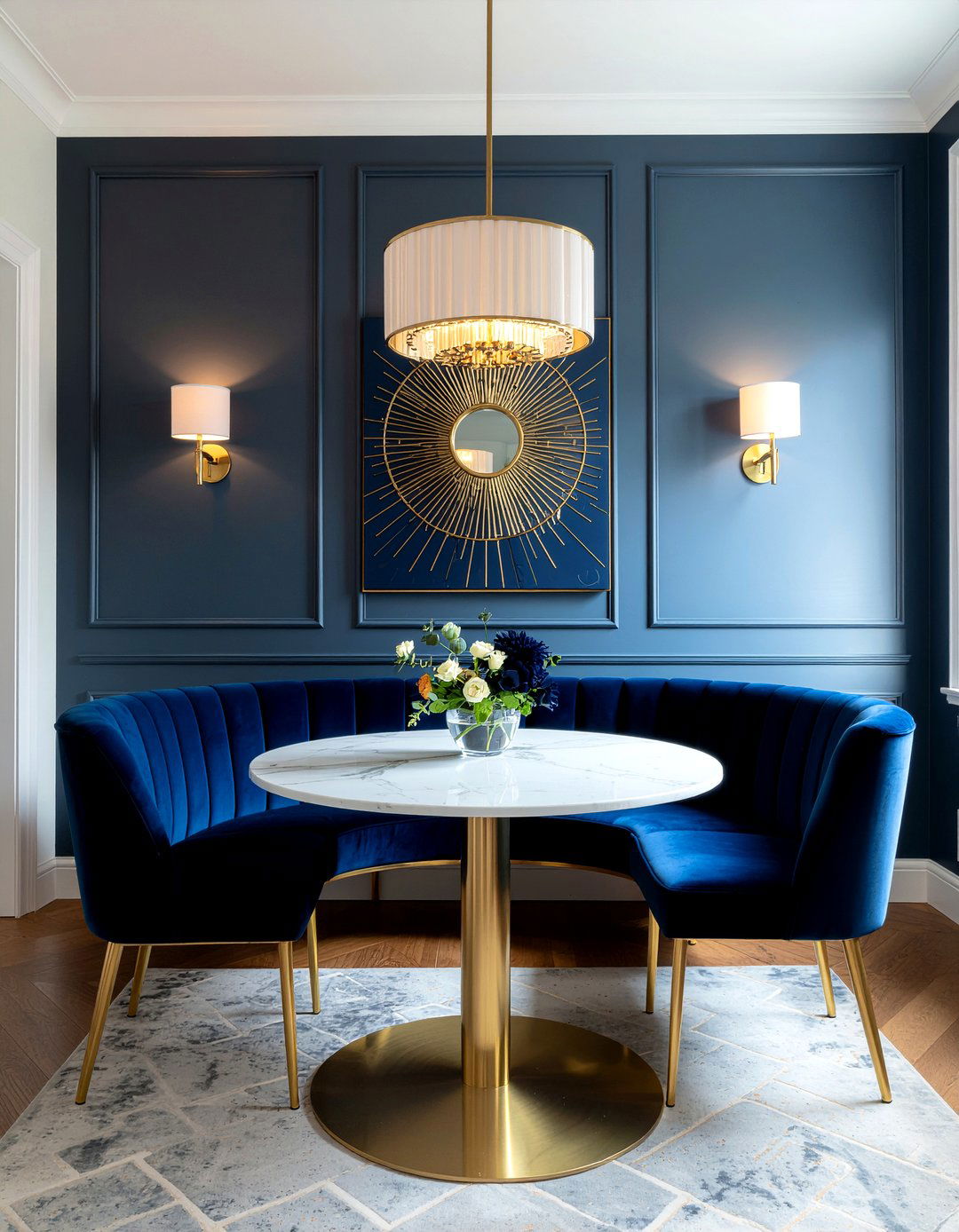 Navy Blue Art Deco Dining Room - 30 navy dining room ideas