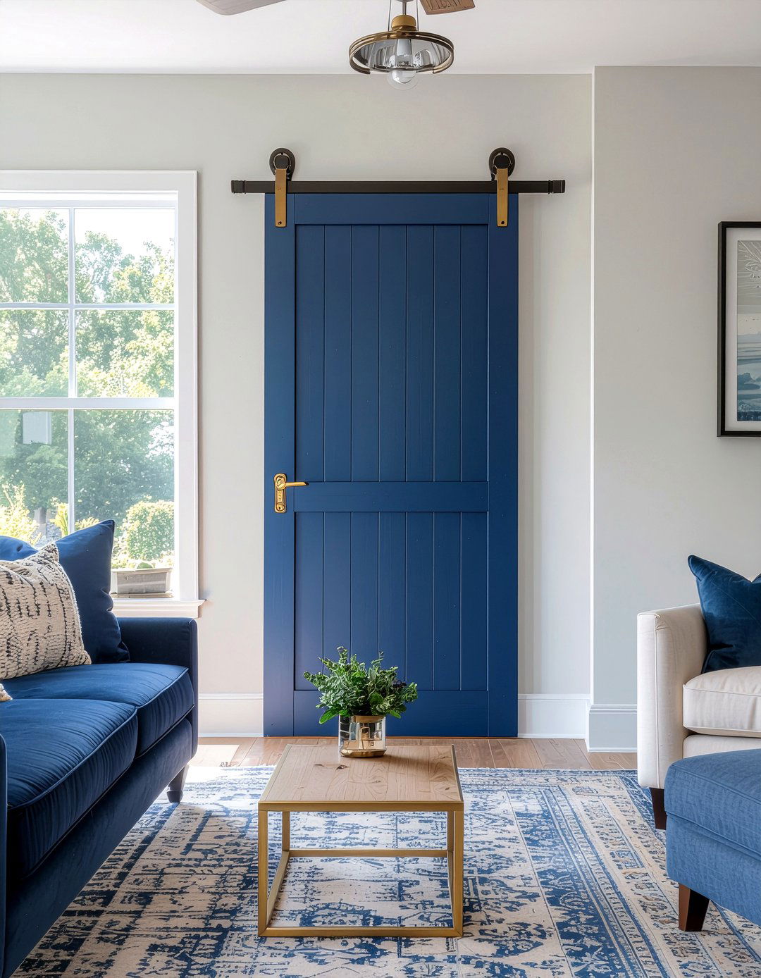 Navy Blue Barn Door - 30 living room barn doors