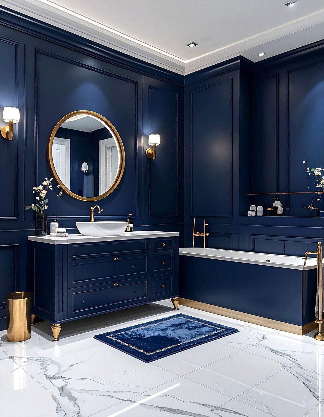 Navy Blue Bathroom - 30 Property Brothers bathroom ideas