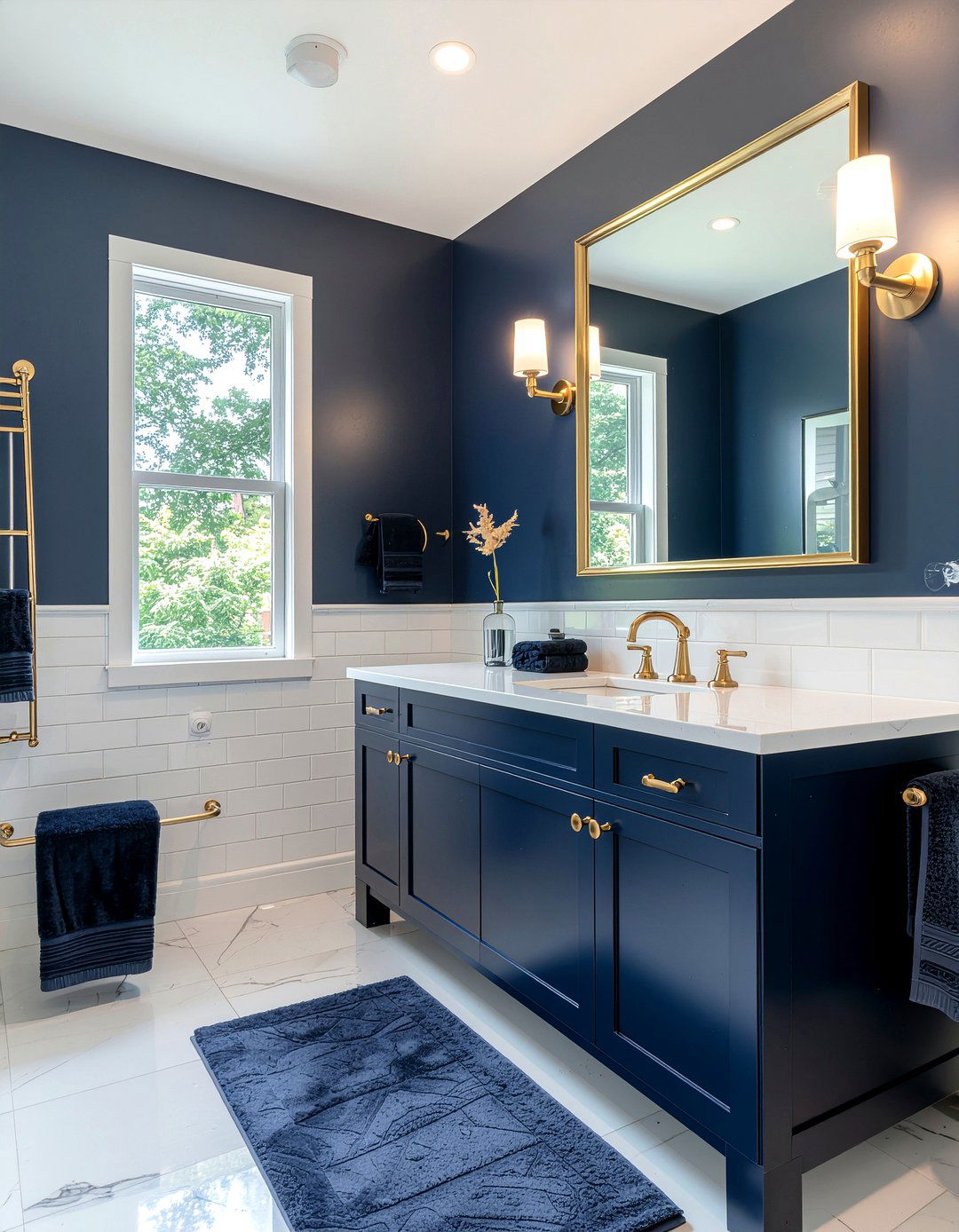 Navy Blue Bathroom - 30 bathroom towel color ideas
