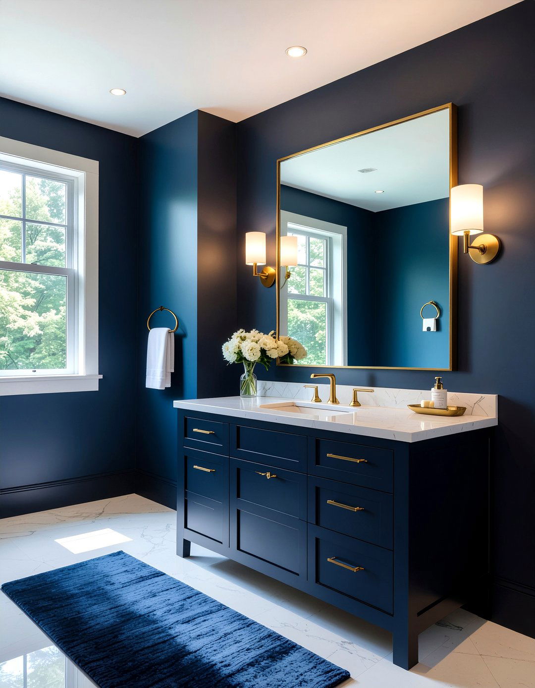 Navy Blue Bathroom - 30 bathroom transformation ideas