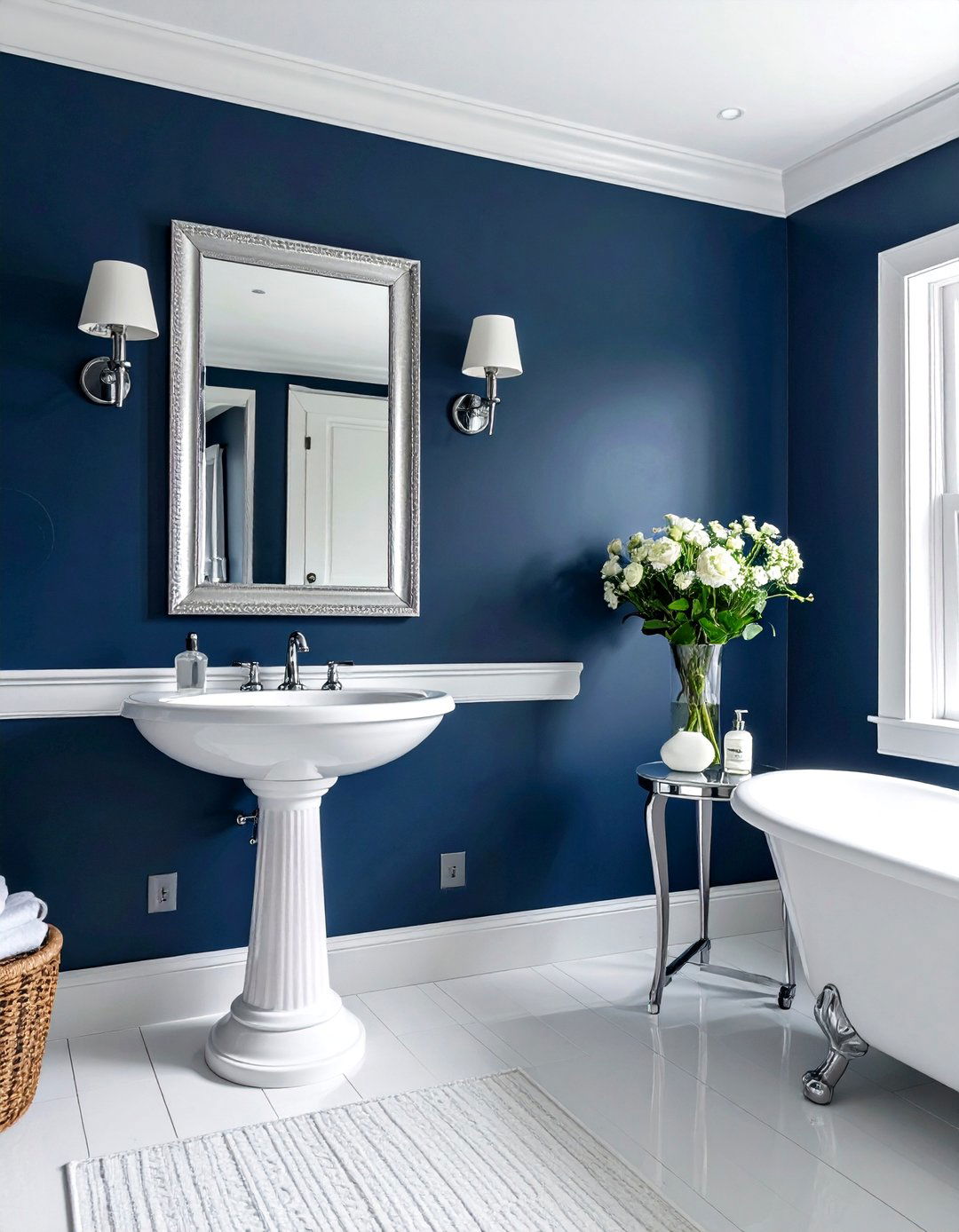 Navy Blue Bathroom - 30 dark bathroom ideas