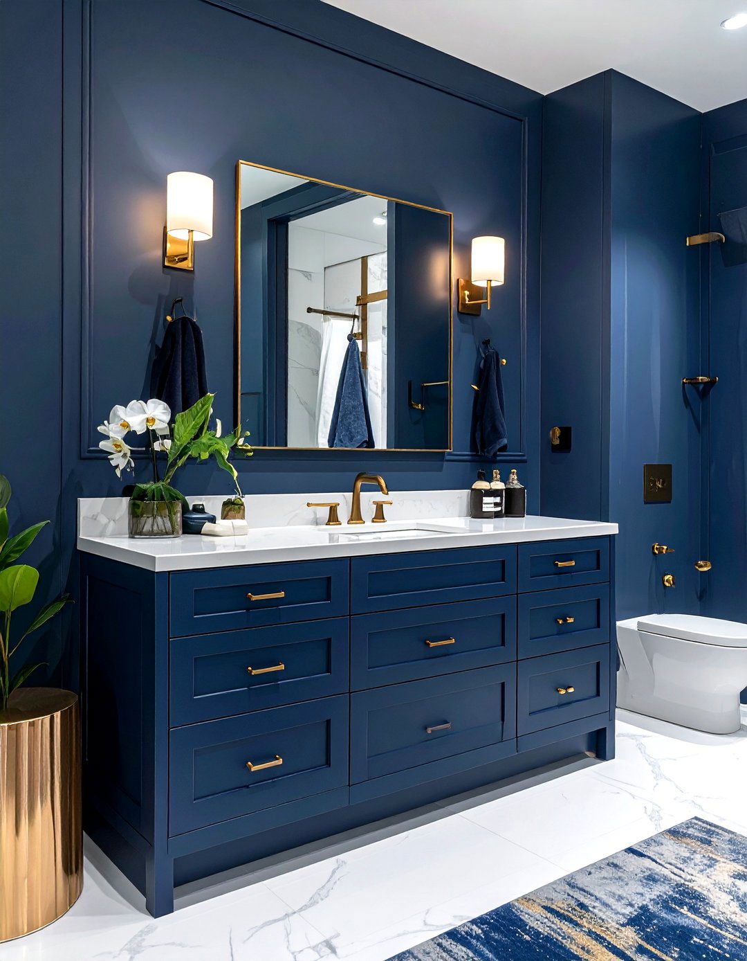 Navy Blue Bathroom Cabinet - 30 updated classic bathroom ideas