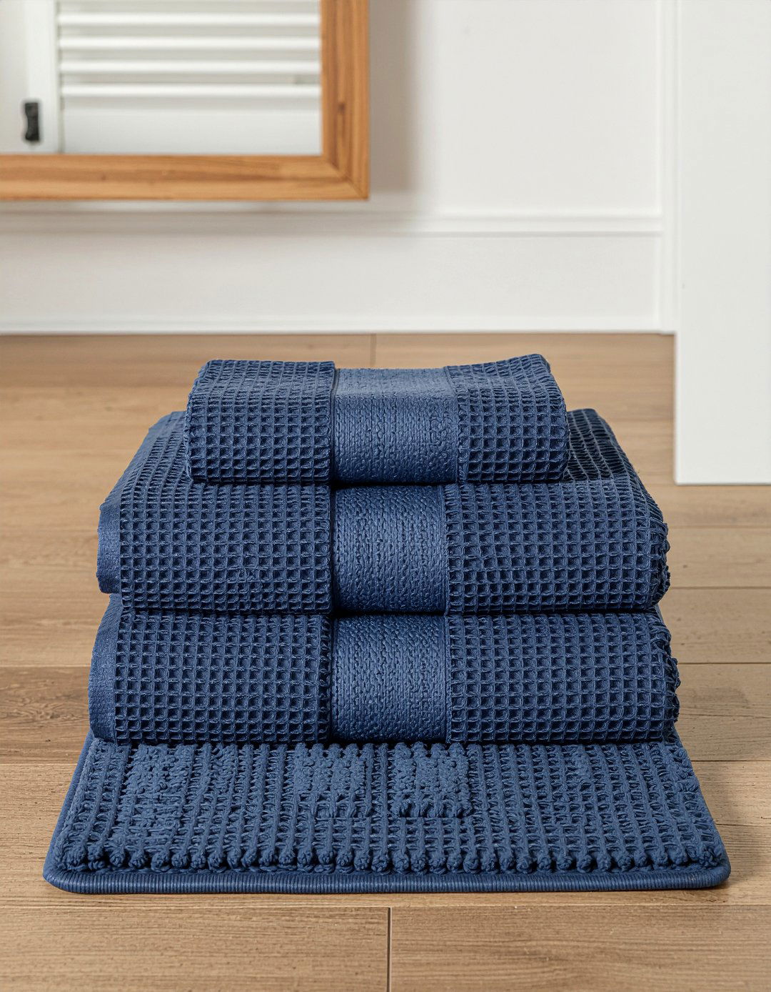 Navy Blue Bathroom Linen Textures - 30 navy blue bathroom ideas