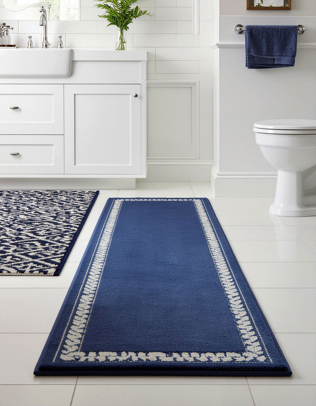 Navy Blue Bathroom Runner - 30 bathroom runner rug ideas