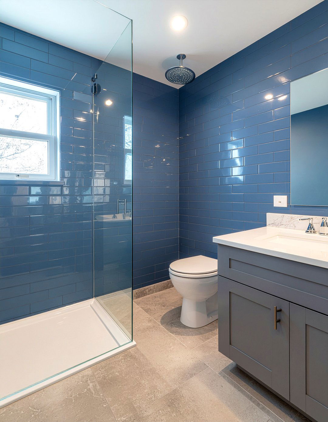 Navy Blue Bathroom Wall Tile - 30 navy blue bathroom ideas