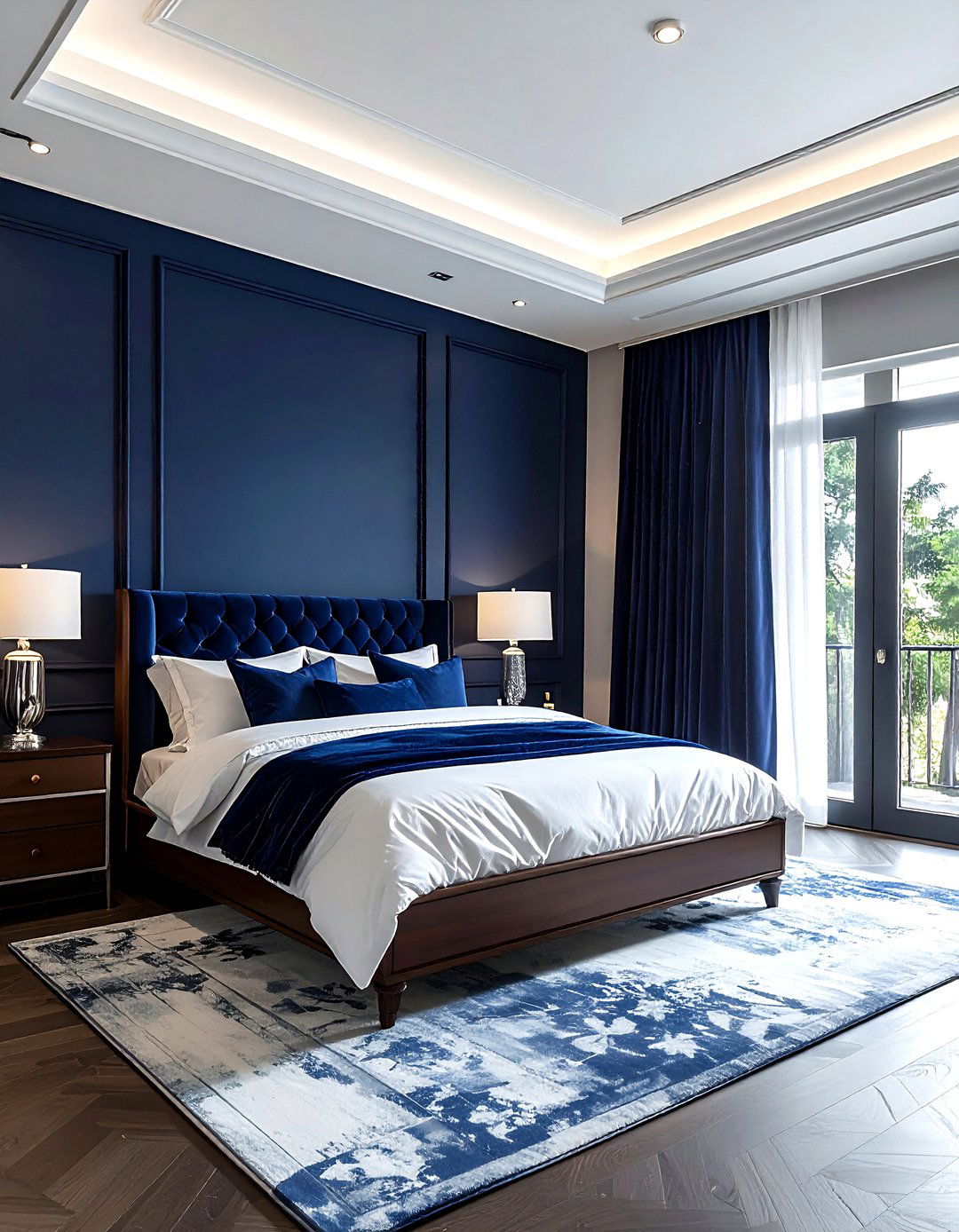 Navy Blue Bedroom - 30 moody bedroom ideas