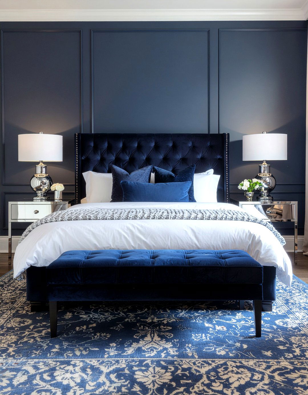 Navy Blue Bedroom - 30 bedroom decor ideas