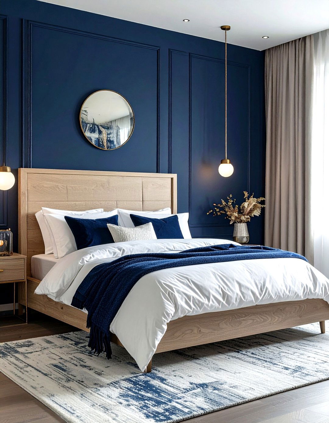 Navy Blue Bedroom Wall - 30 accent wall paint ideas
