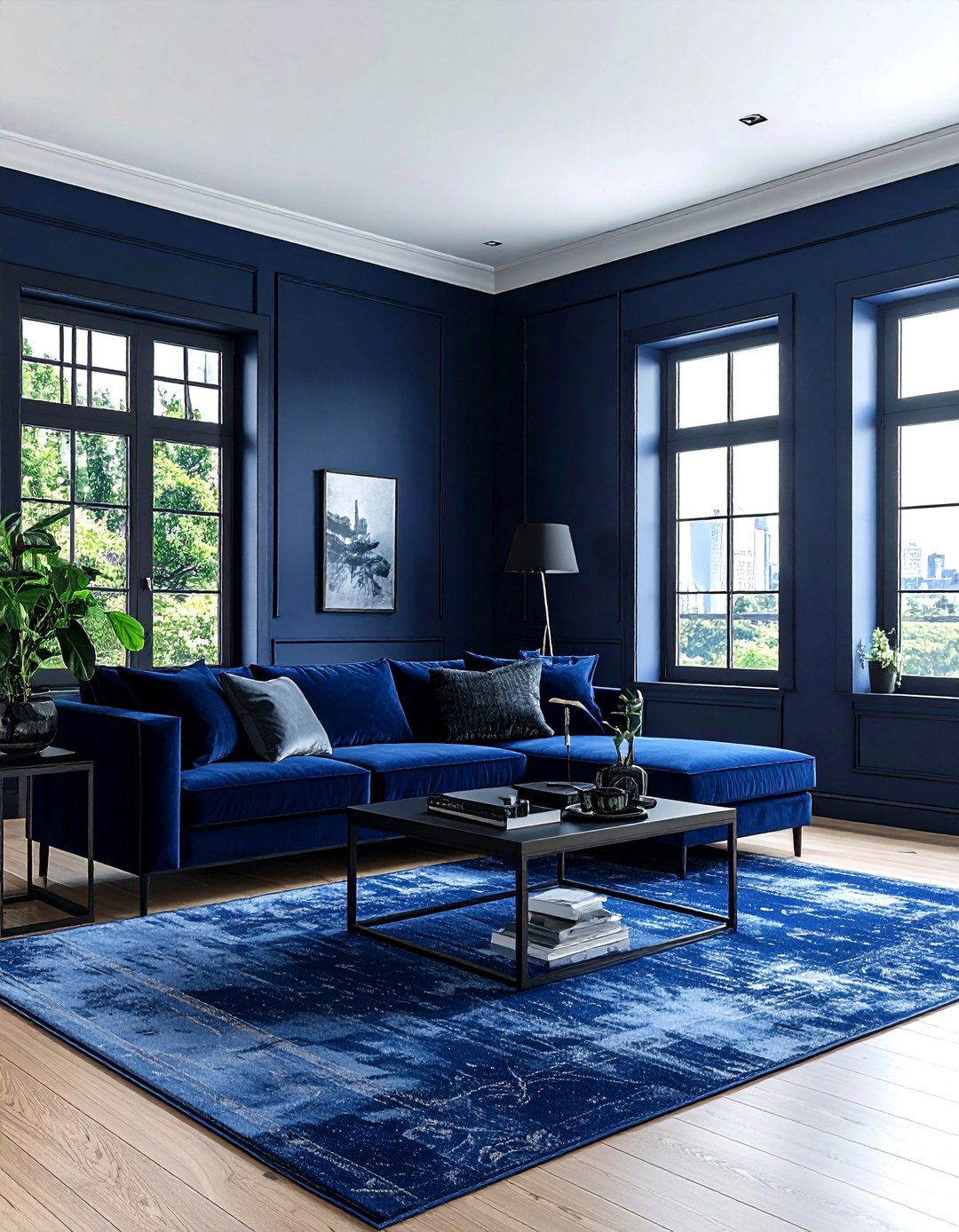 Navy Blue Black Living Room - 30 navy living room design ideas