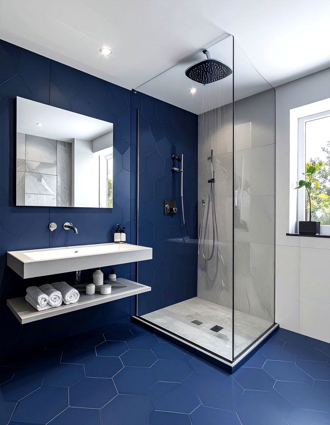 Navy Blue Board And Batten - 30 navy bathroom decor ideas