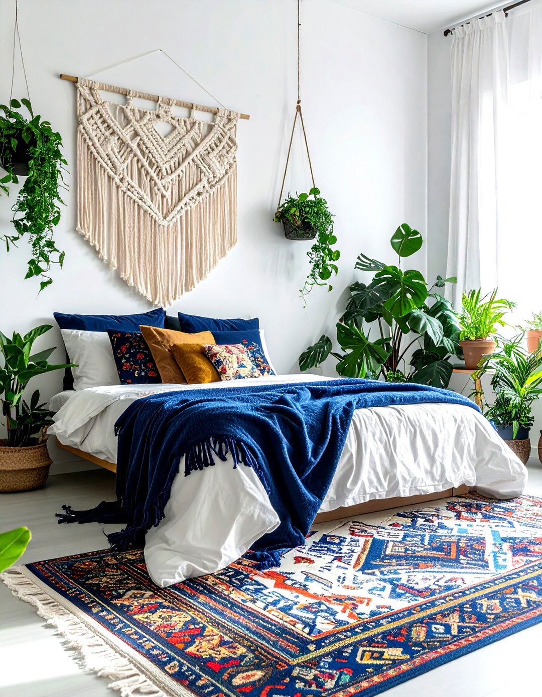 Navy Blue Boho Bedroom - 30 navy bedroom design ideas