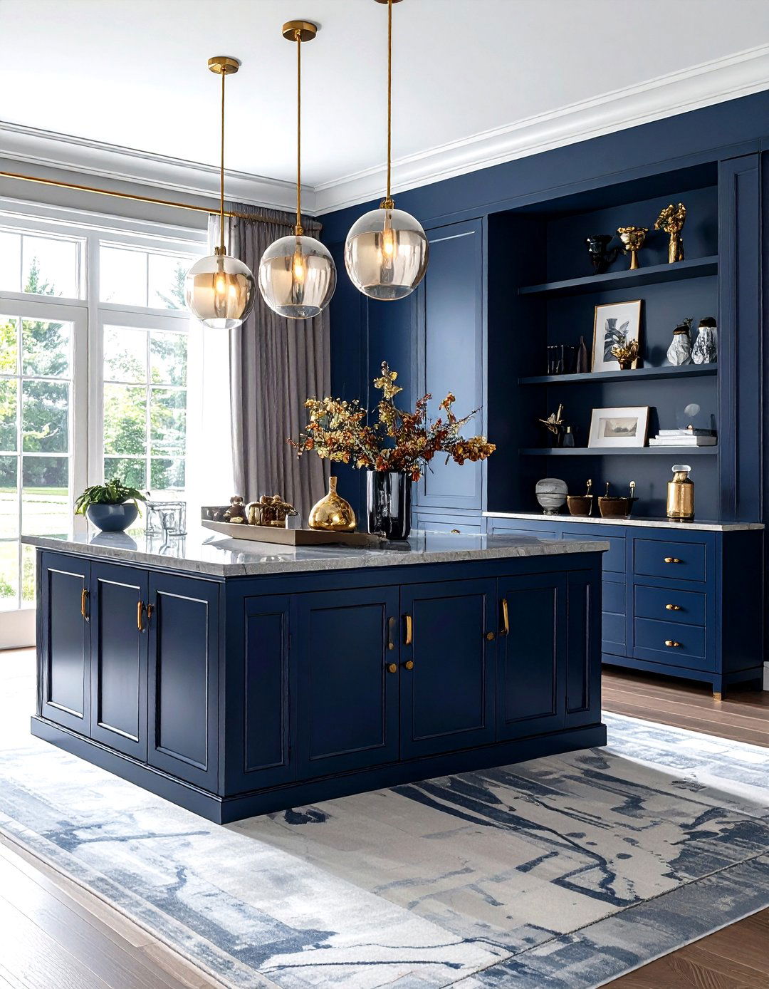 Navy Blue Buffet Gold Hardware - 30 navy gold dining room ideas