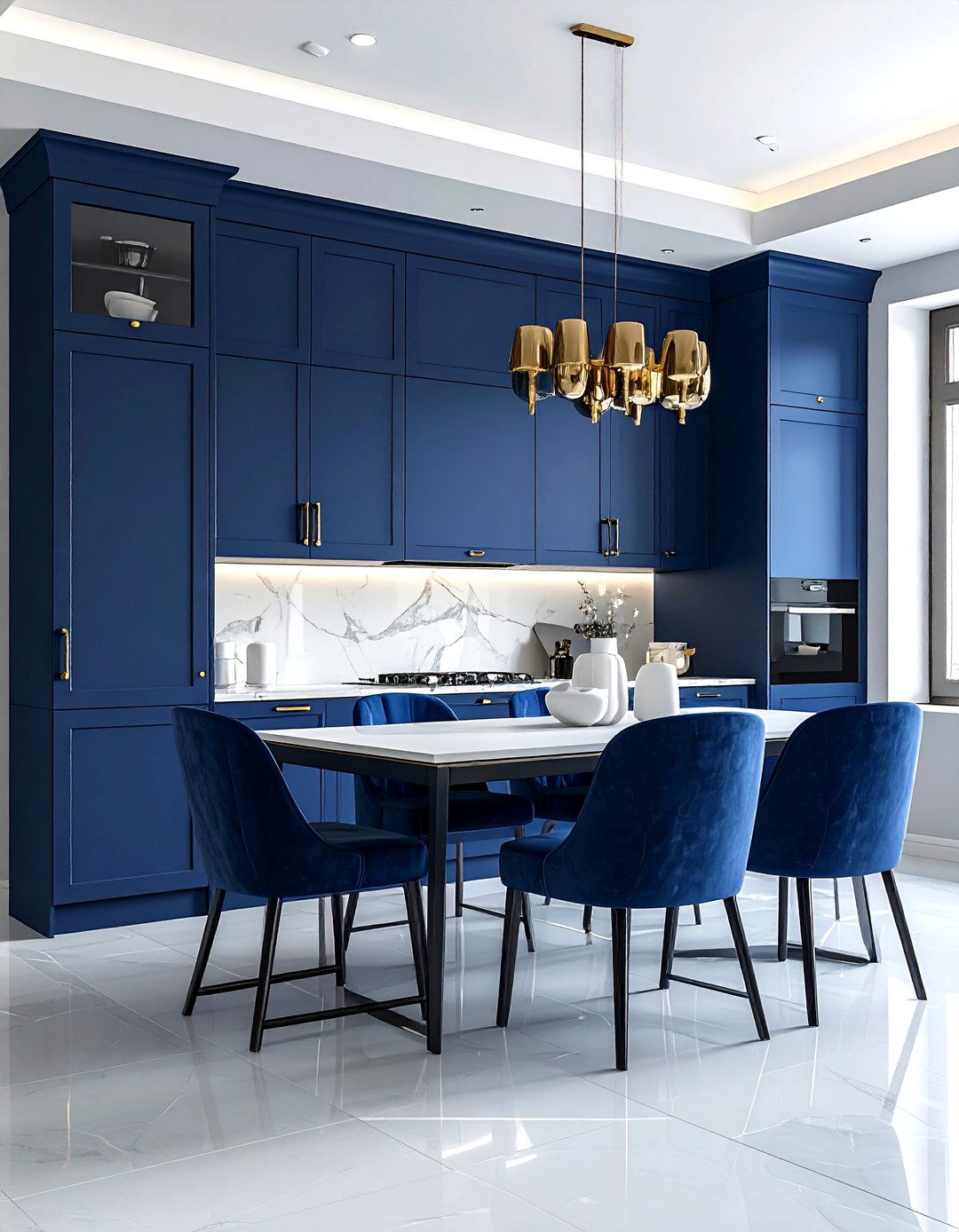Navy Blue Built In Cabinets - 30 blue dining room decor ideas