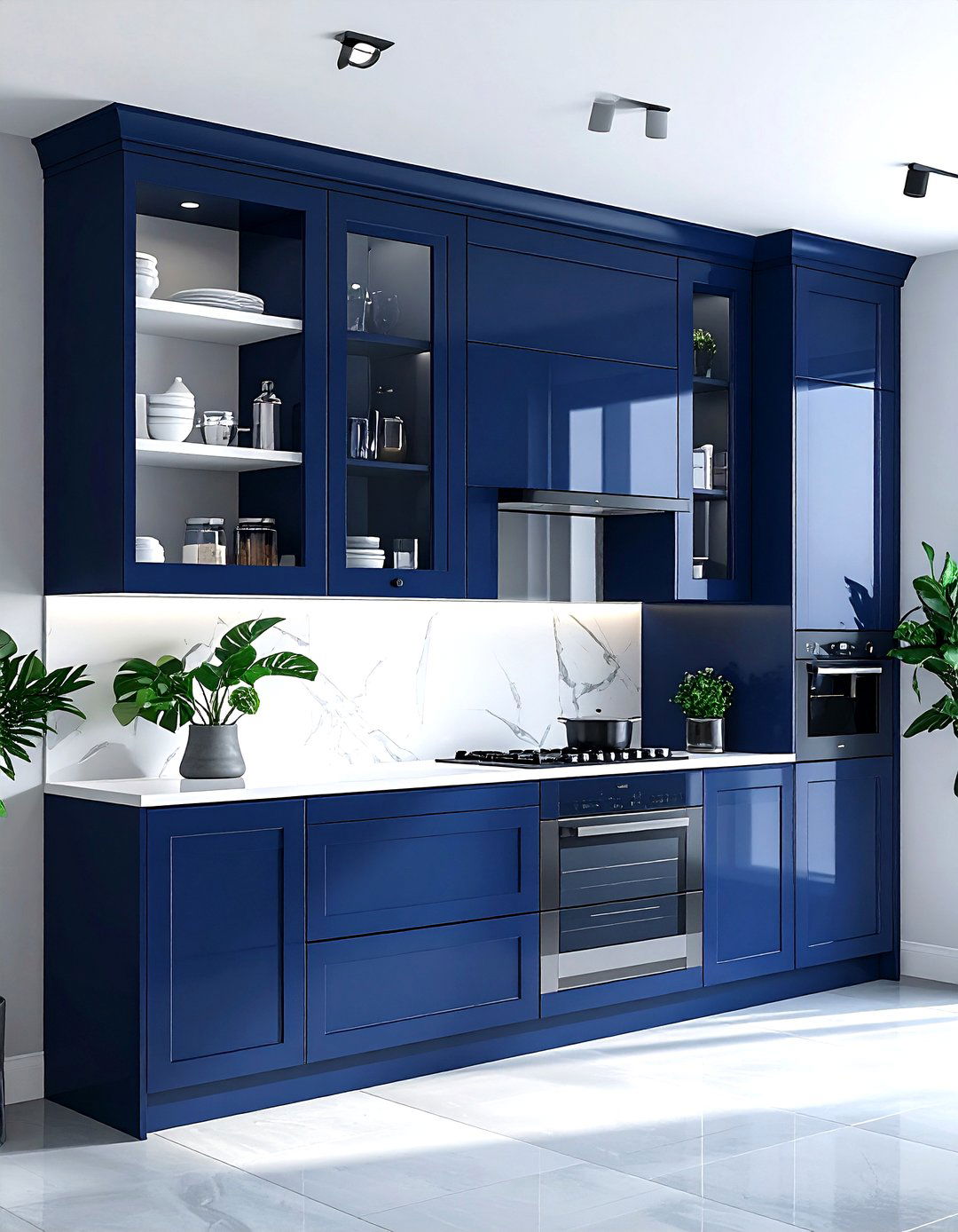 Navy Blue Built In Cabinets - 30 navy and white dining room ideas