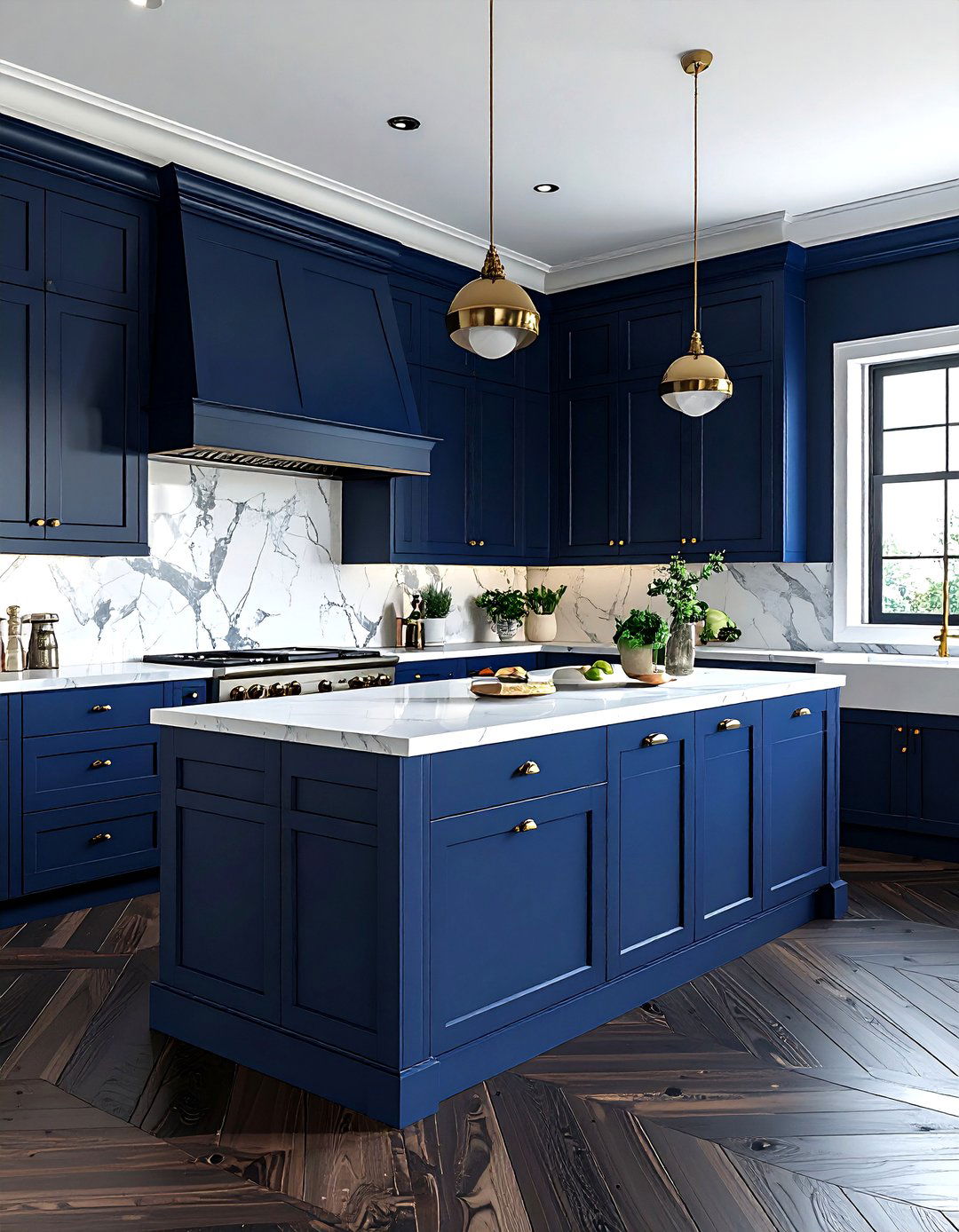 Navy Blue Cabinets - 30 colonial kitchen ideas