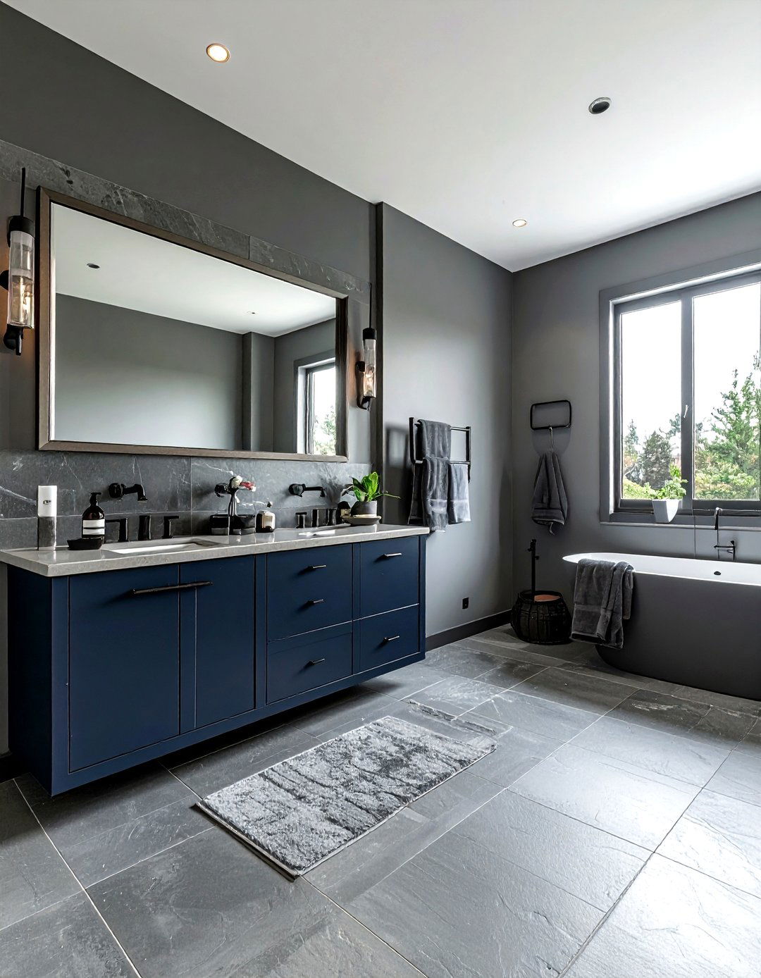 Navy Blue Cabinets Gold Knobs - 30 navy bathroom decor ideas