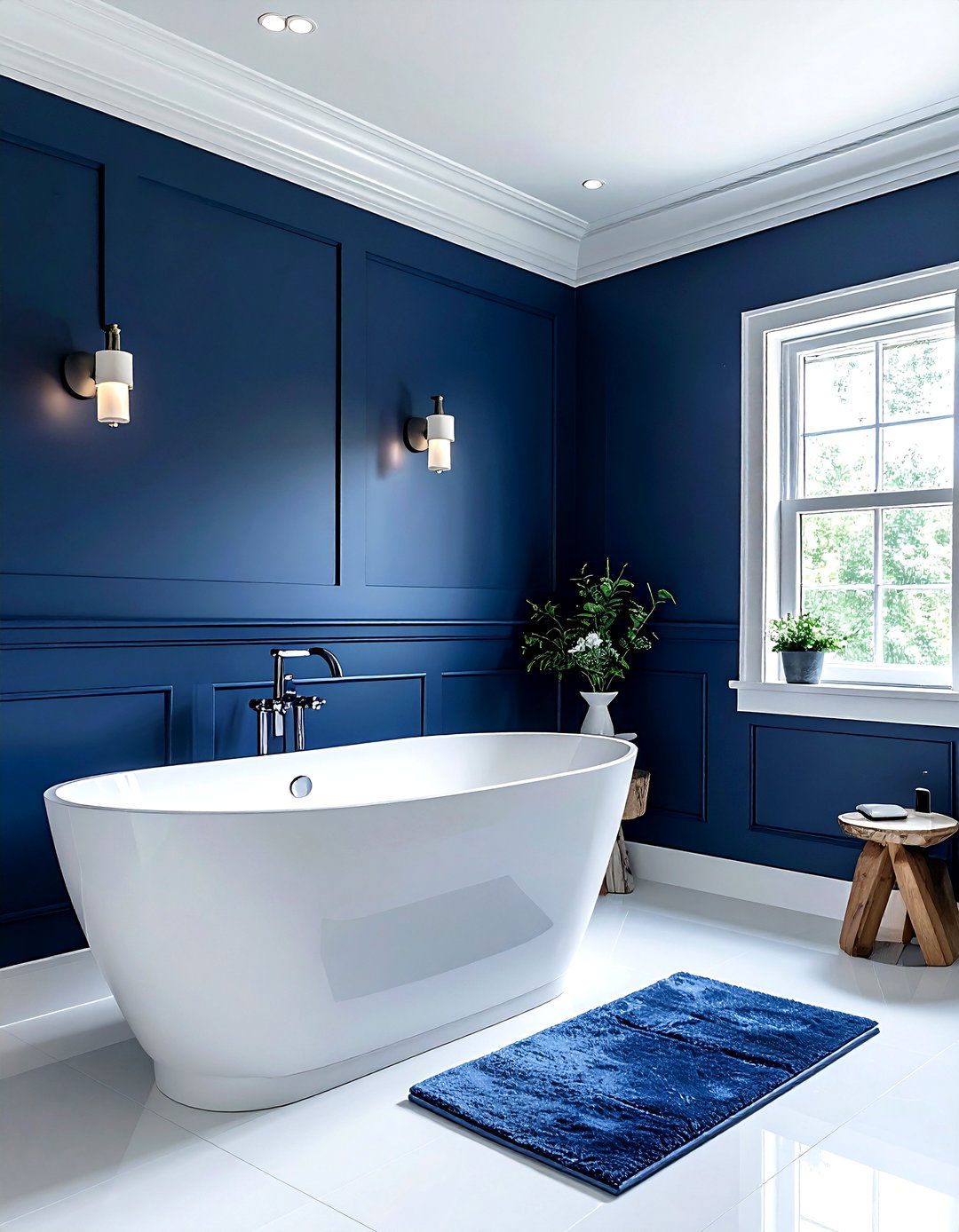 Navy Blue Ceiling Bathroom - 30 navy bathroom decor ideas