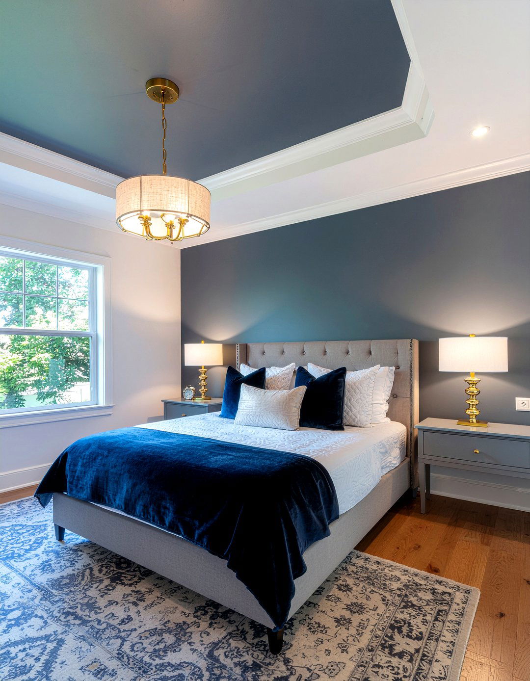 Navy Blue Ceiling Wallpaper - 30 bedroom ceiling wallpapers