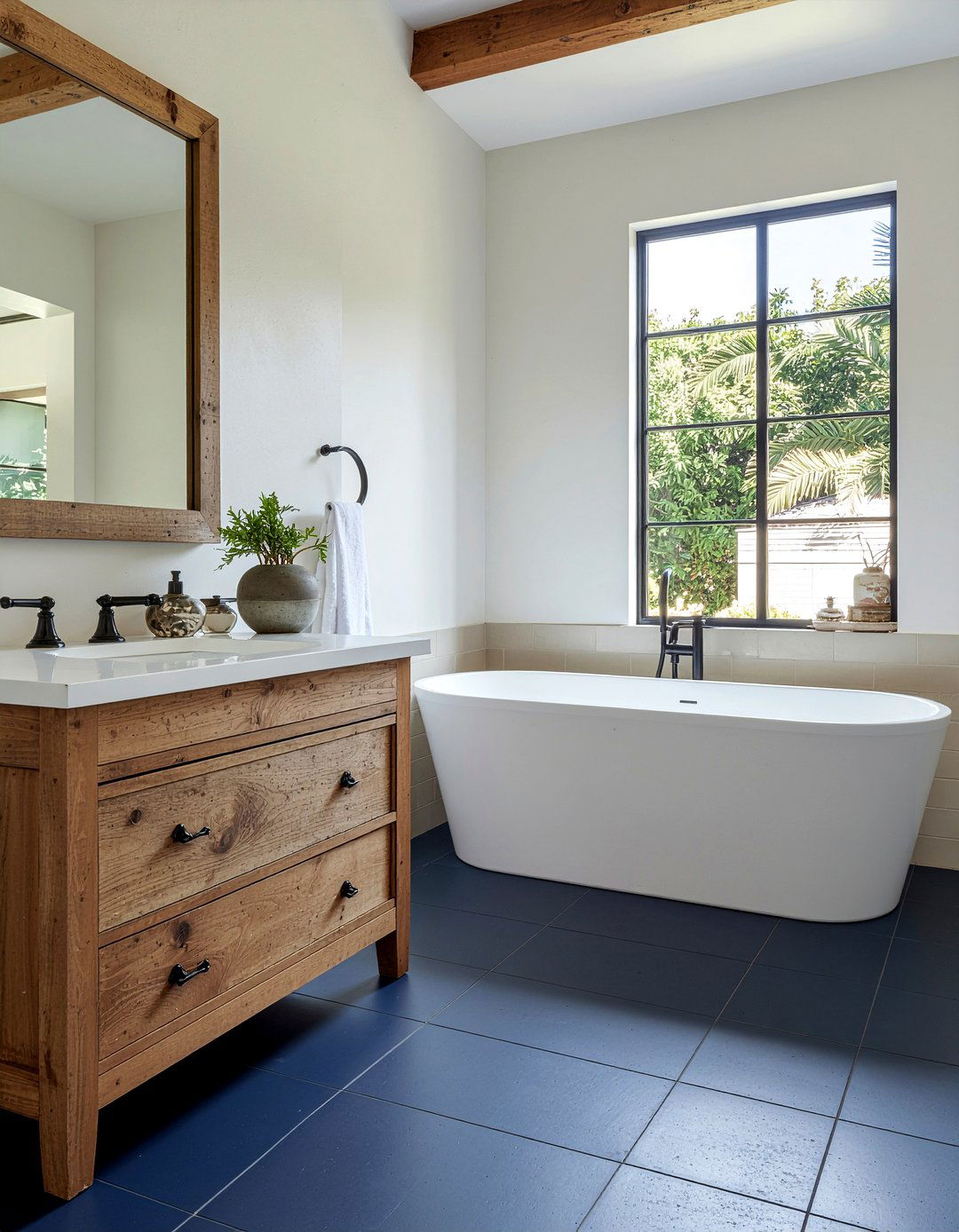 Navy Blue Cement Tile Bathroom - 30 navy blue bathroom ideas