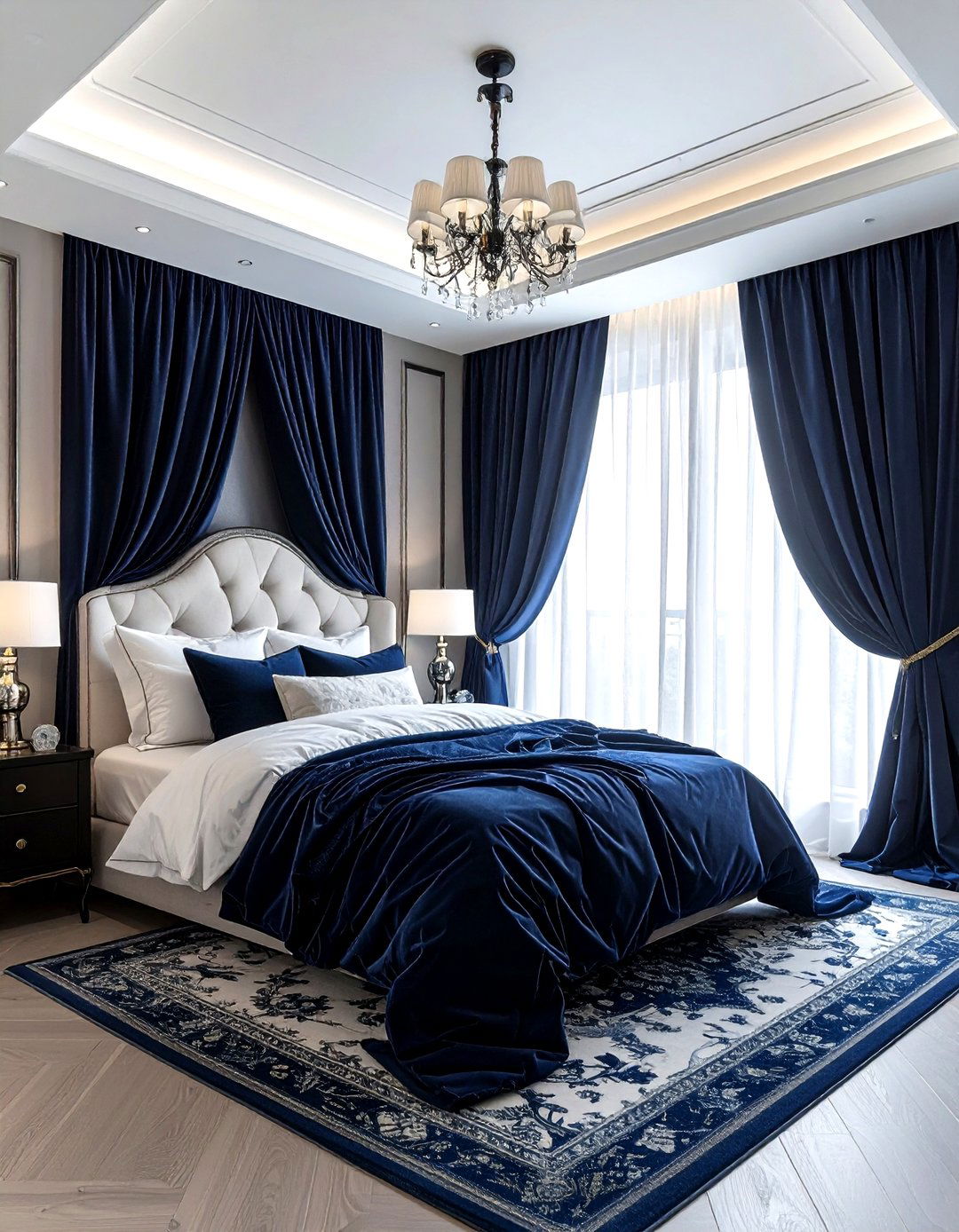 Navy Blue Curtains Master Bedroom - 30 navy bedroom decor ideas