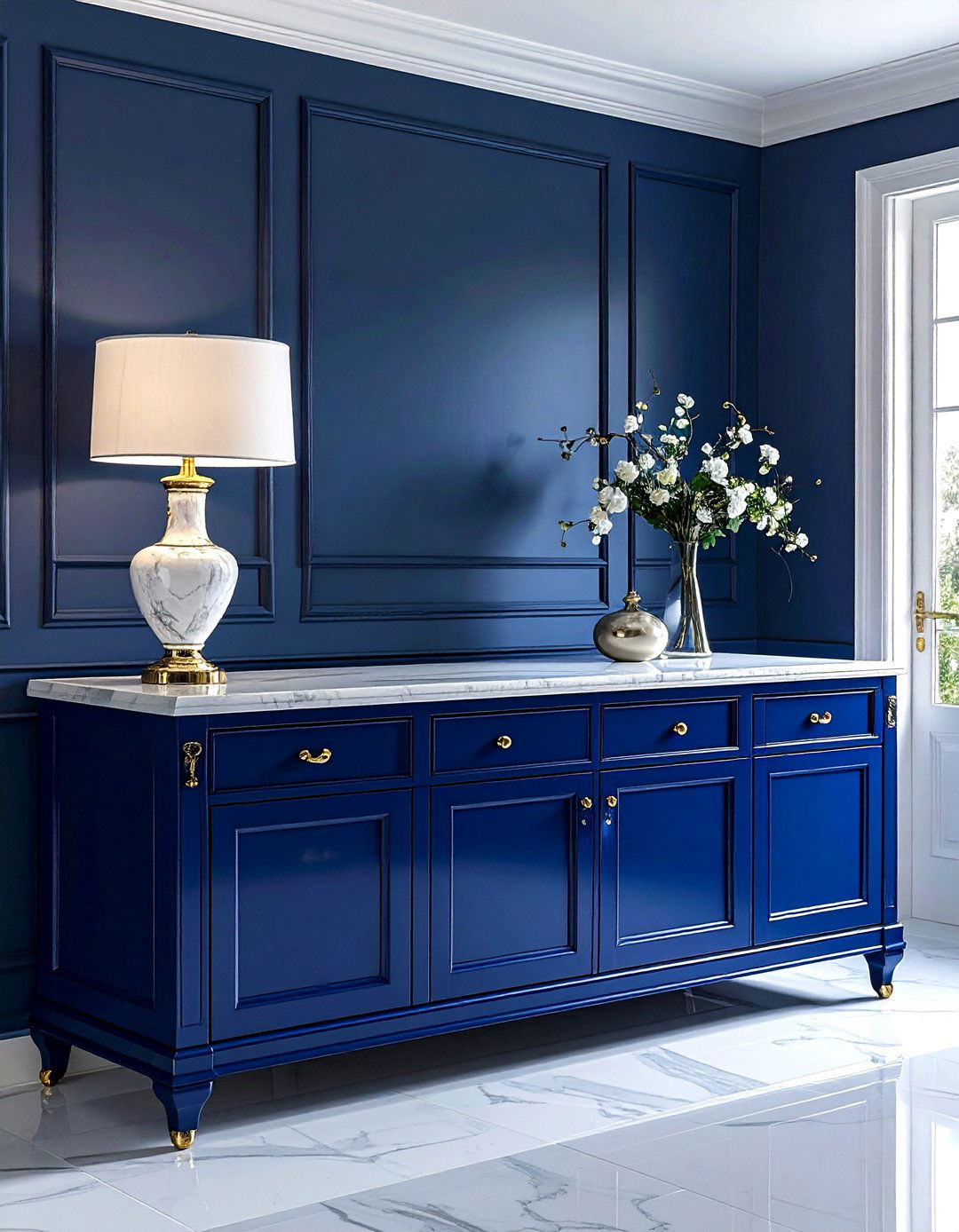 Navy Blue Dining Buffet - 30 dining room sideboard ideas