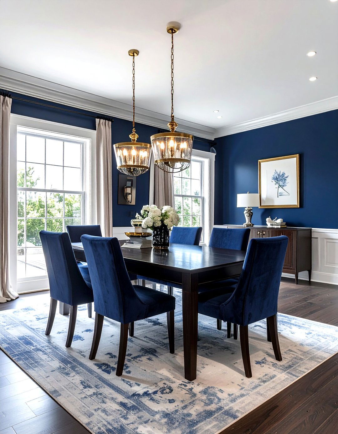 Navy Blue Dining Room - 30 Nantucket dining room ideas