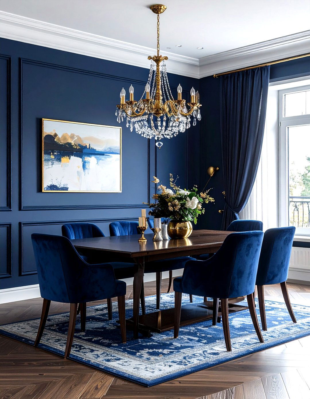 Navy Blue Dining Room - 30 blue dining room design ideas