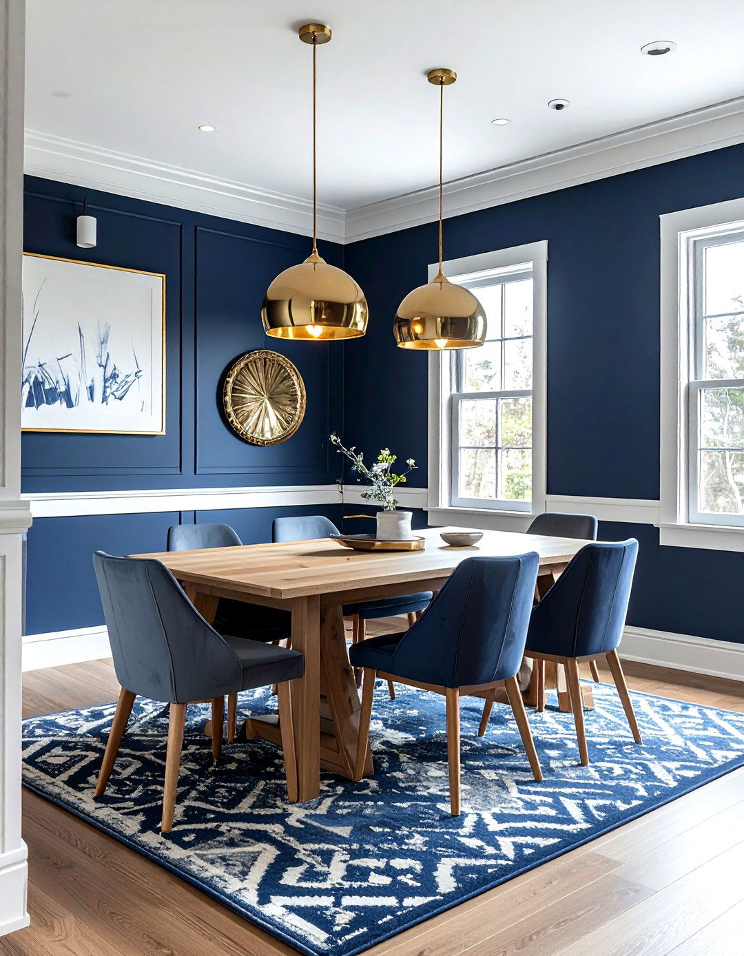 Navy Blue Dining Room - 30 seaside dining room ideas