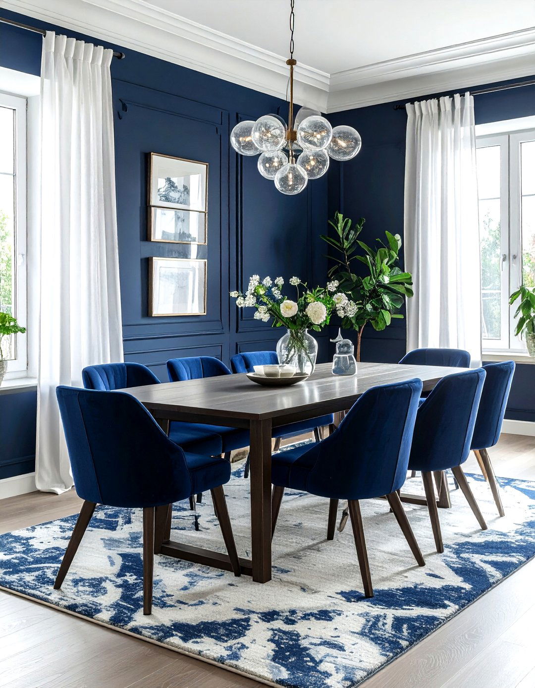 Navy Blue Dining Room Natural Light - 30 dark navy dining room ideas