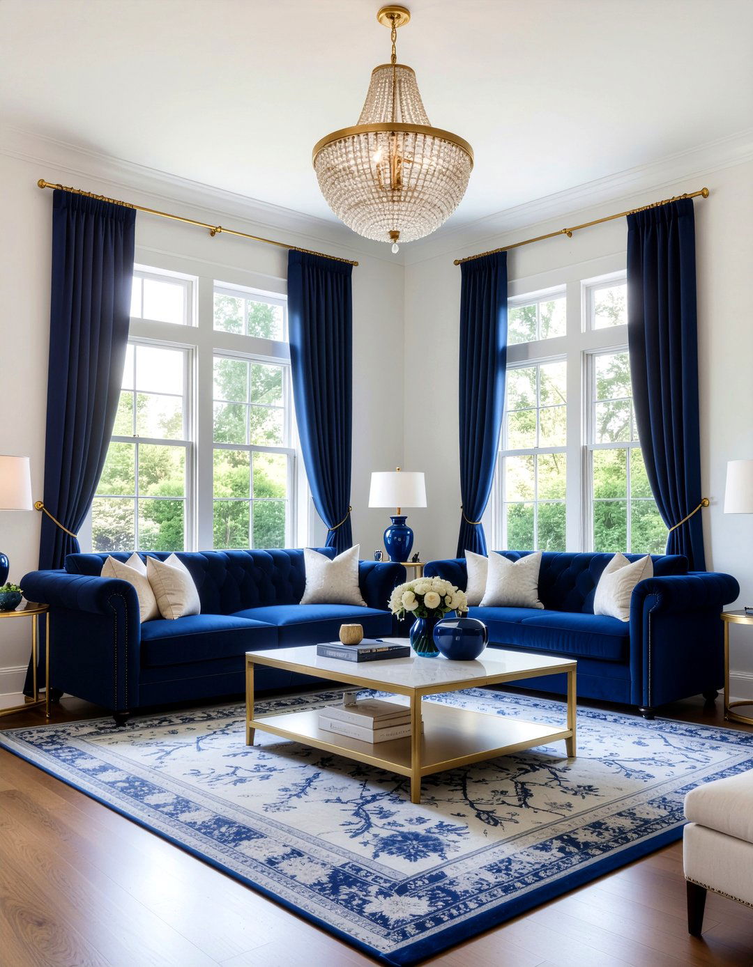 Navy Blue Drapes Living Room - 30 living room drapes