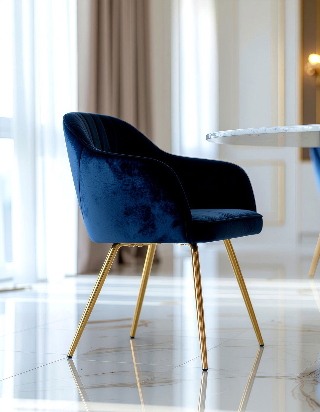 Navy Blue Fabric Dining Chair - 30 fabric dining chair ideas