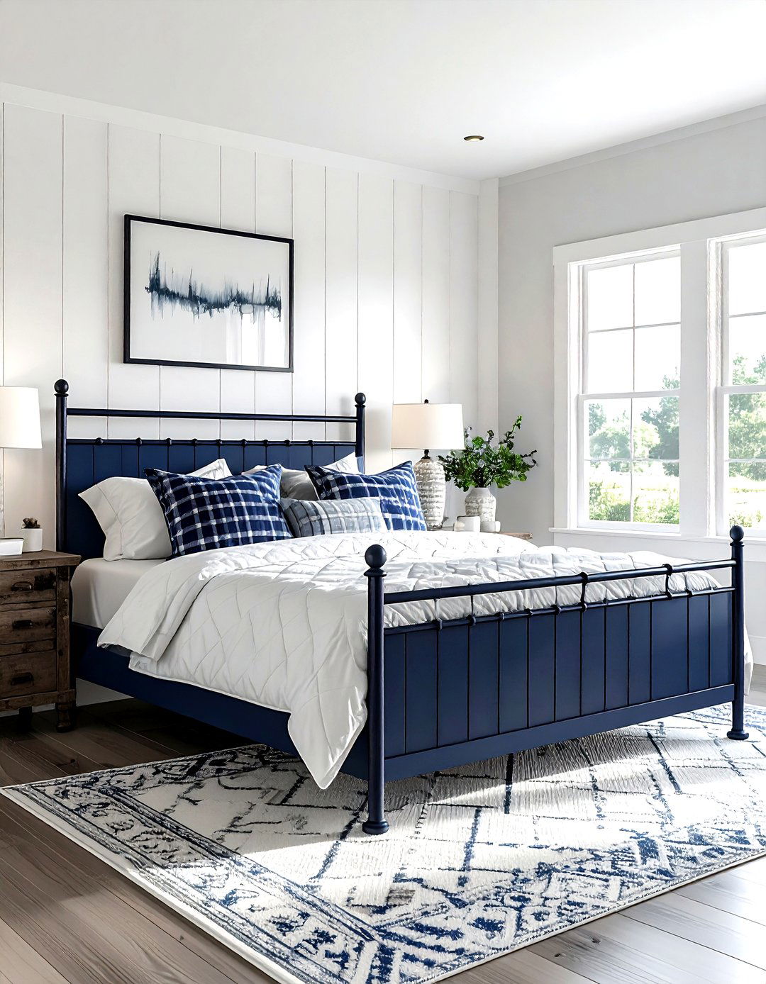 Navy Blue Farmhouse Bedroom - 30 navy bedroom design ideas