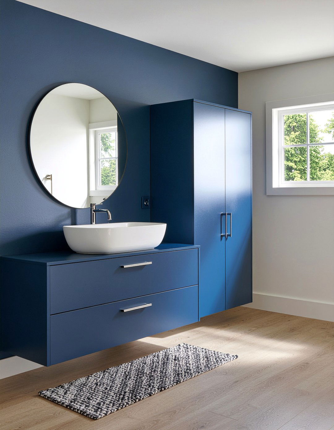 Navy Blue Floating Vanity - 30 navy bathroom ideas