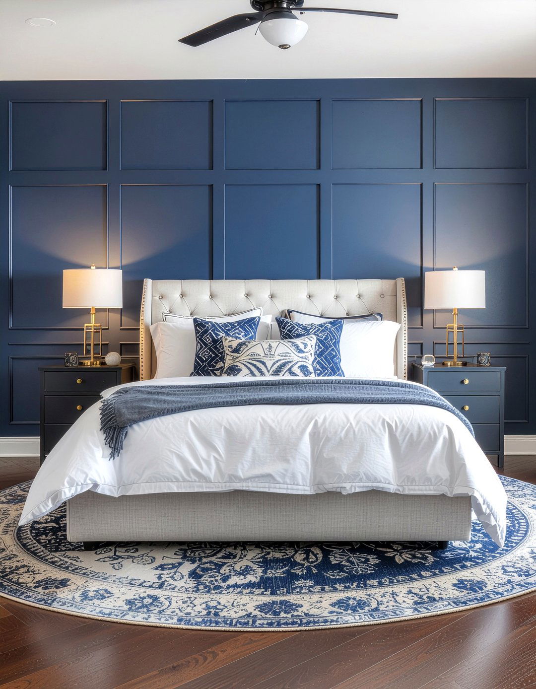 Navy Blue Geometric Wallpaper - 30 bedroom geometric wallpapers