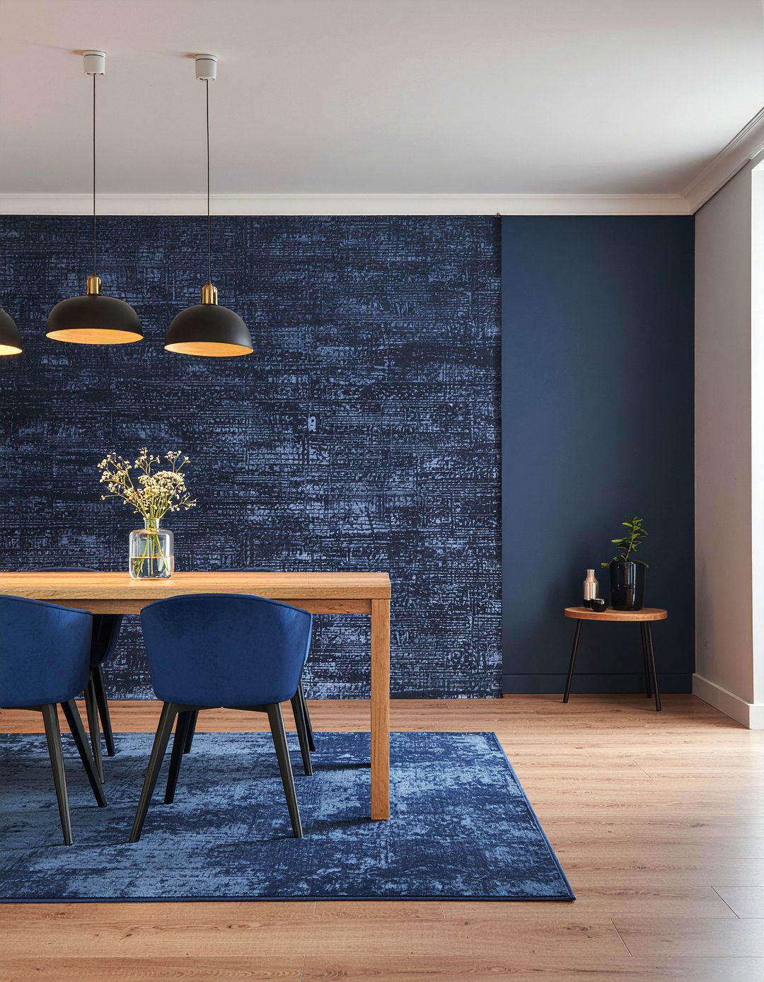 Navy Blue Grasscloth Wallpaper - 30 navy blue dining room ideas
