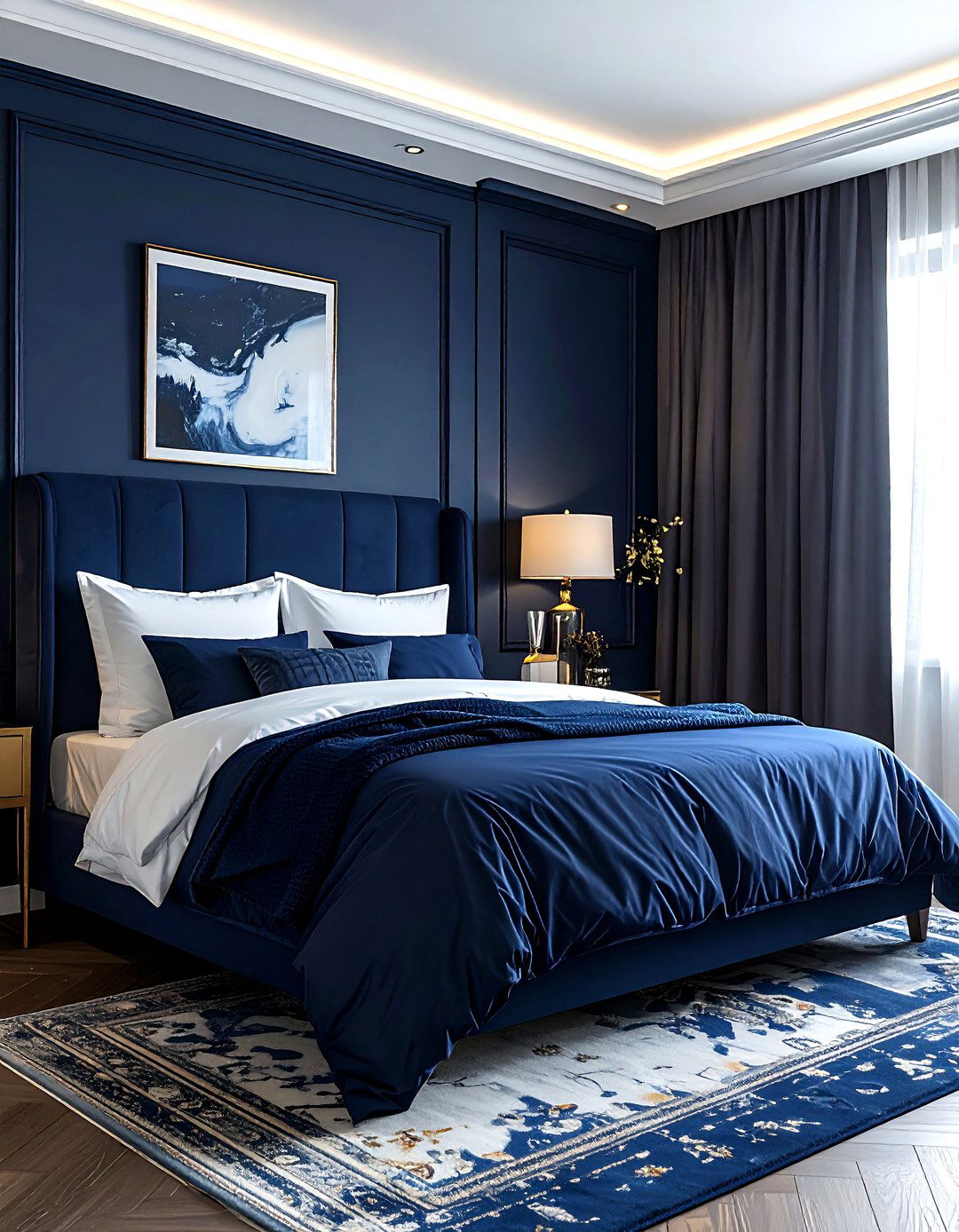 Navy Blue Guest Room - 30 blue decor ideas