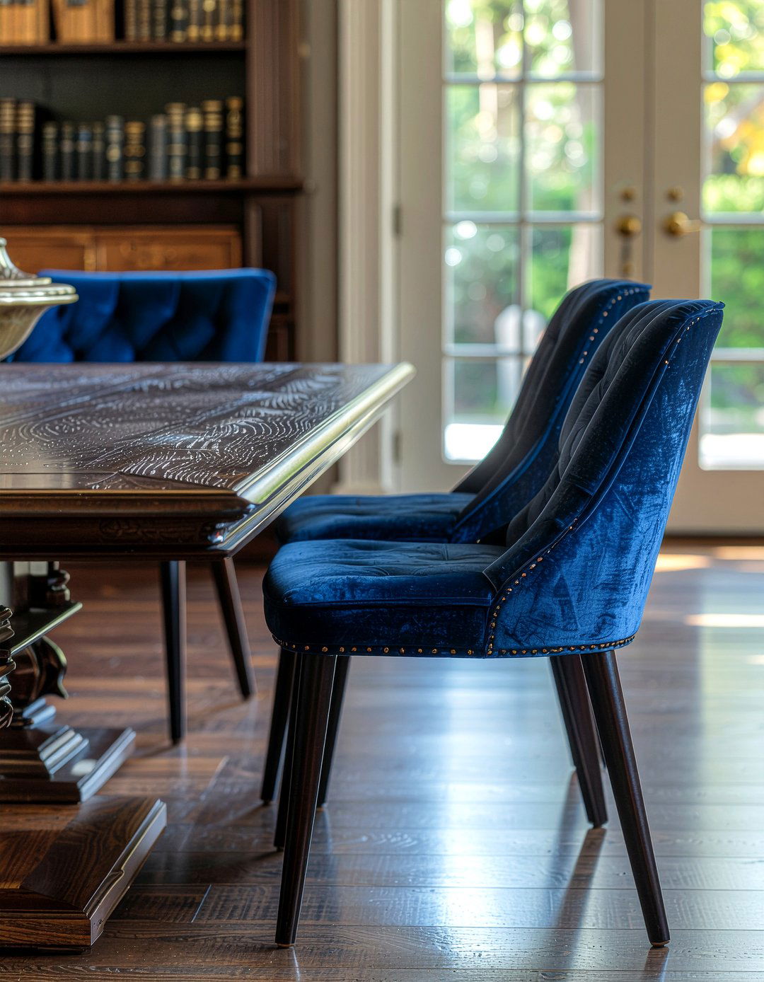 Navy Blue Host Chair - 30 host dining chair ideas
