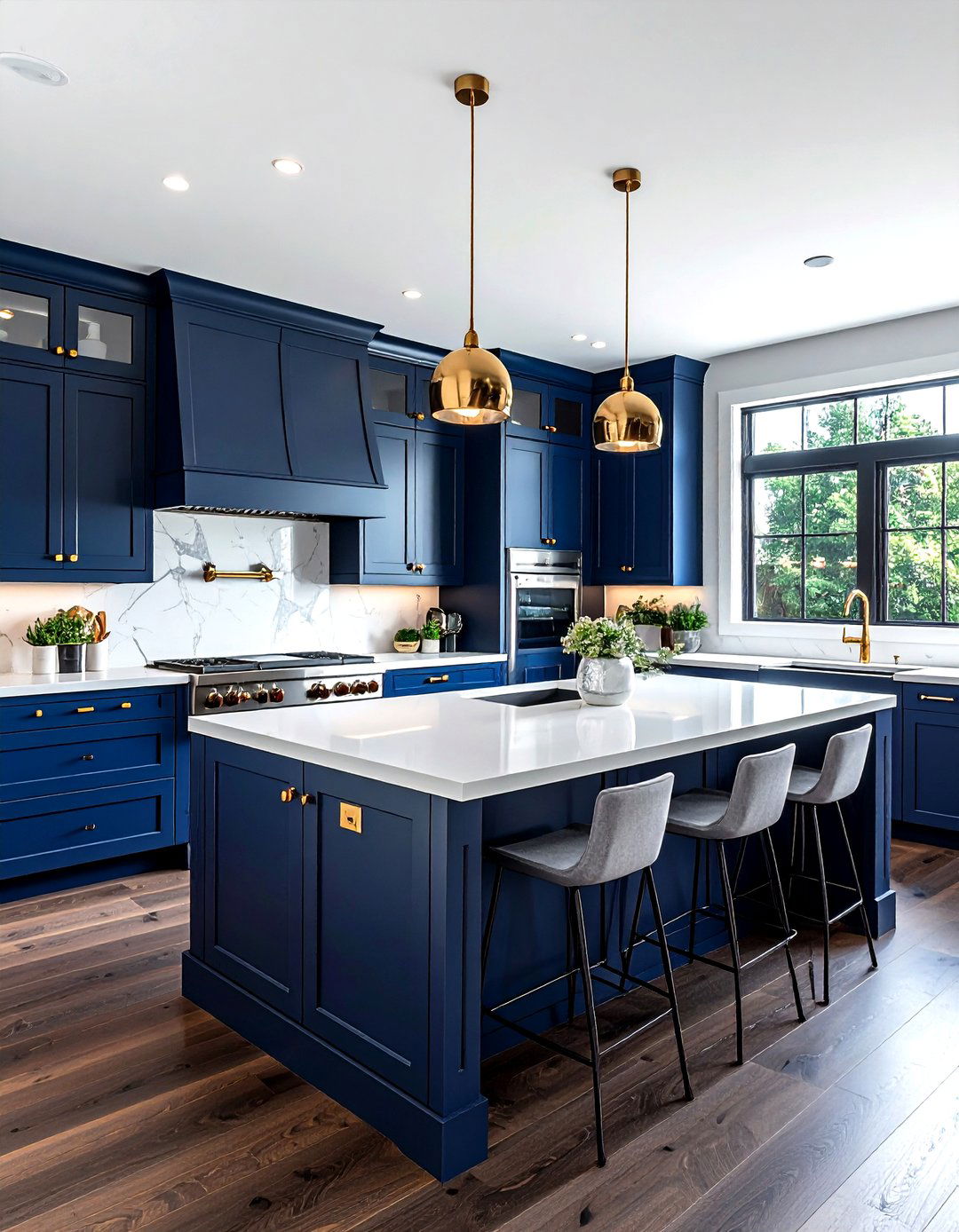 Navy Blue Kitchen - 30 kitchen paint color ideas
