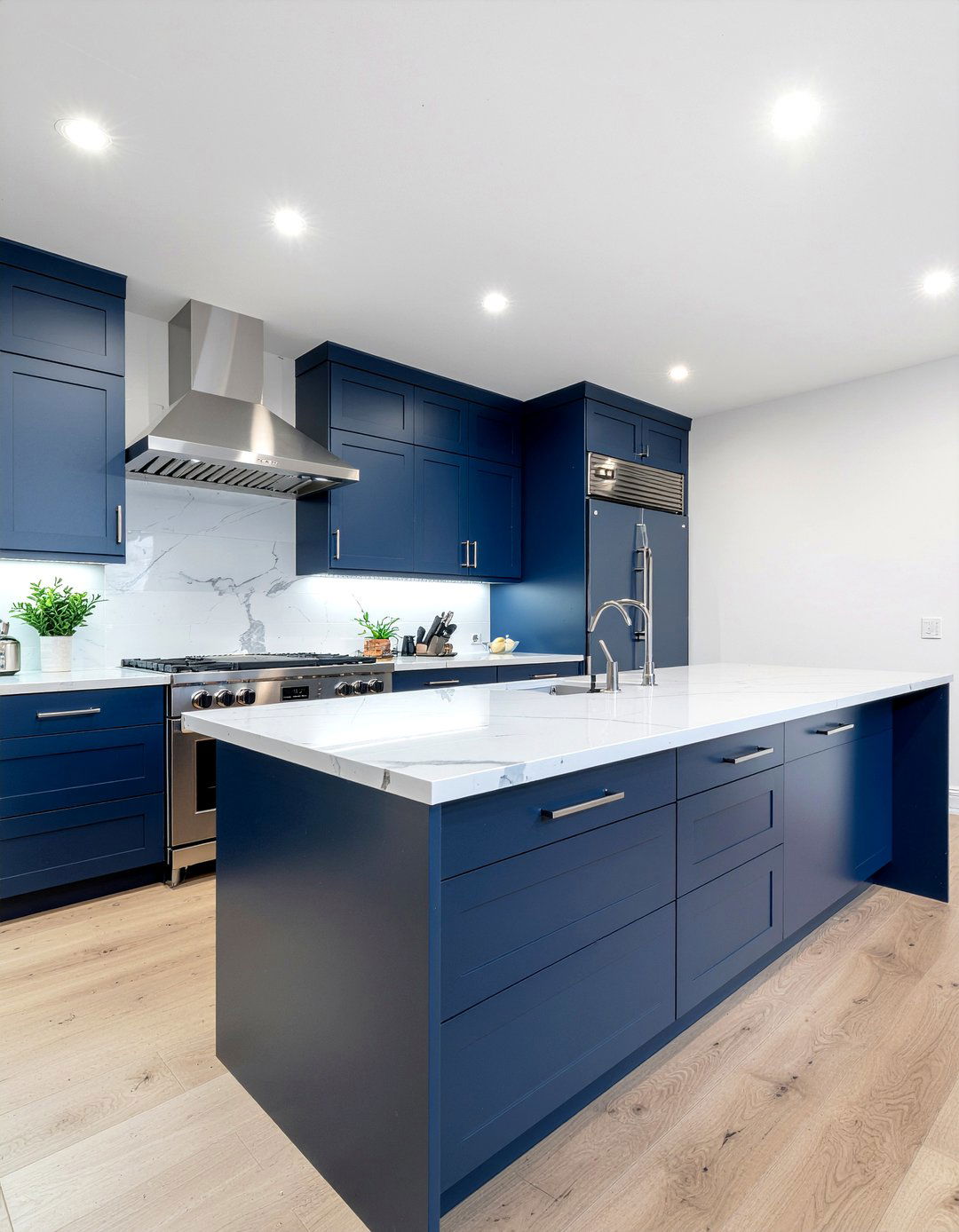 Navy Blue Kitchen Cabinets - 30 La Cornue range kitchen ideas