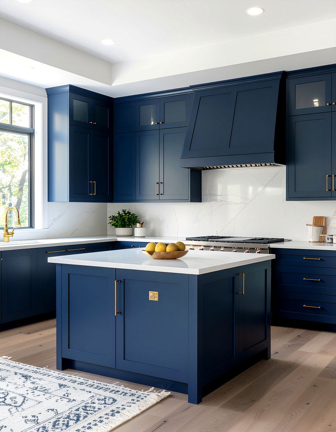 Navy Blue Kitchen Cabinets - 30 slab door kitchen cabinet ideas