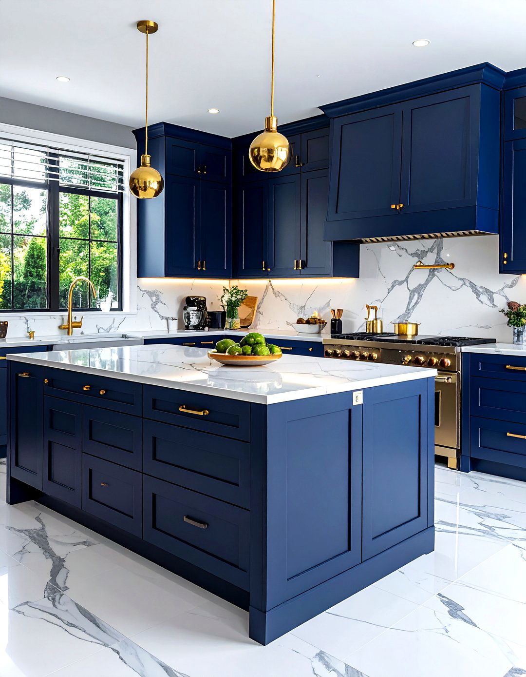 Navy Blue Kitchen Cabinets - 30 comfortable kitchen ideas