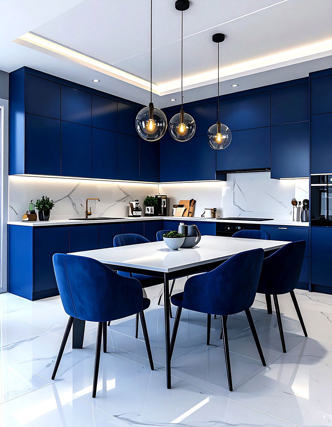 Navy Blue Kitchen Dining Combo - 30 navy and white dining room ideas