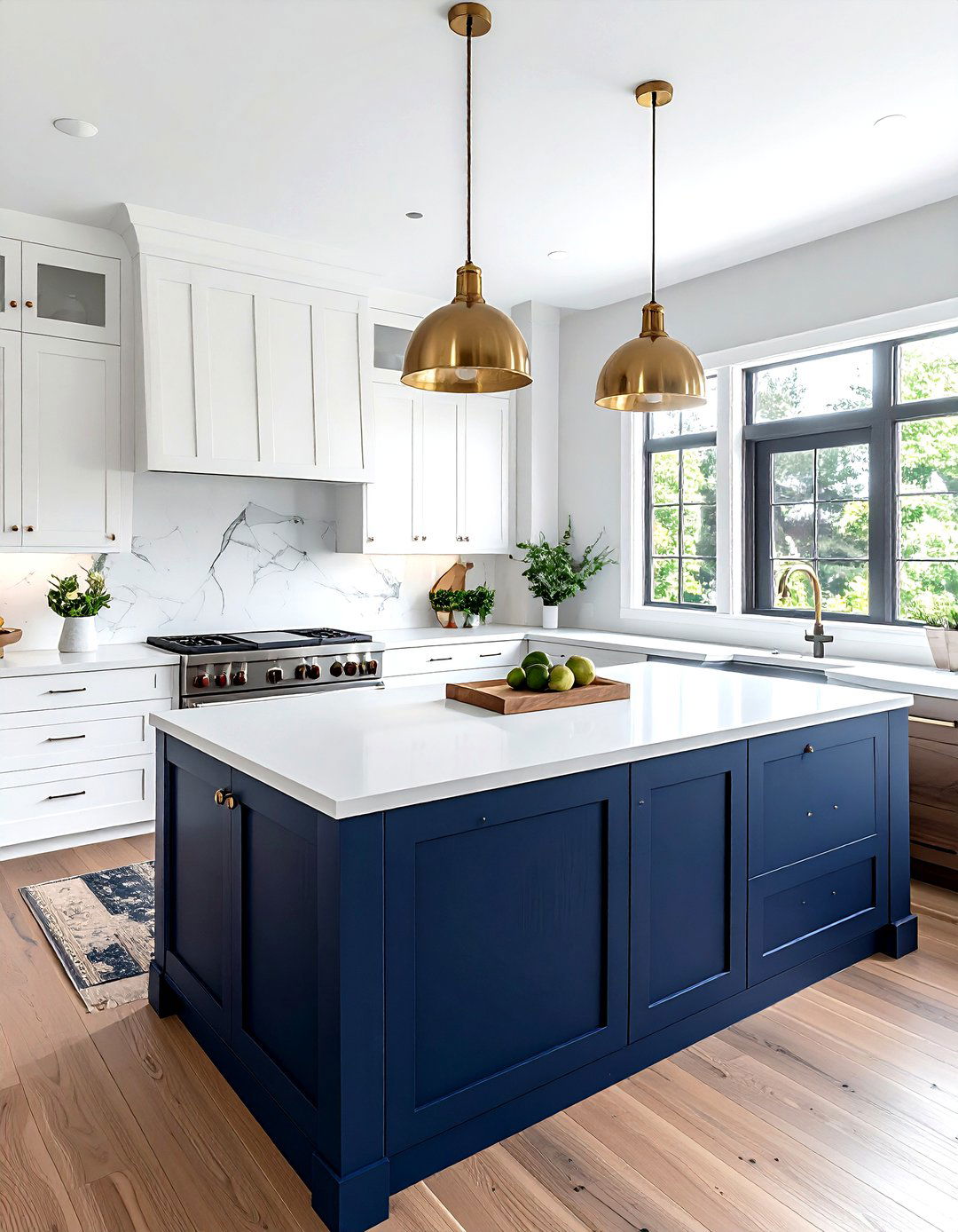 Navy Blue Kitchen Island Design - 30 dark decor ideas