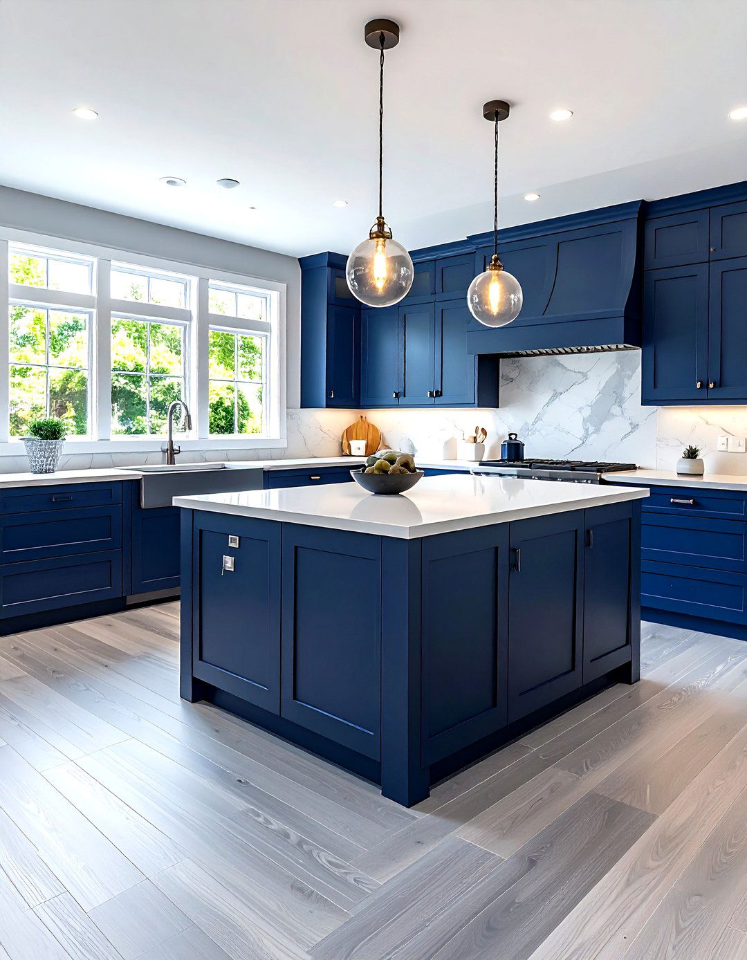 Navy Blue Kitchen LVP - 30 LVP floor kitchen ideas