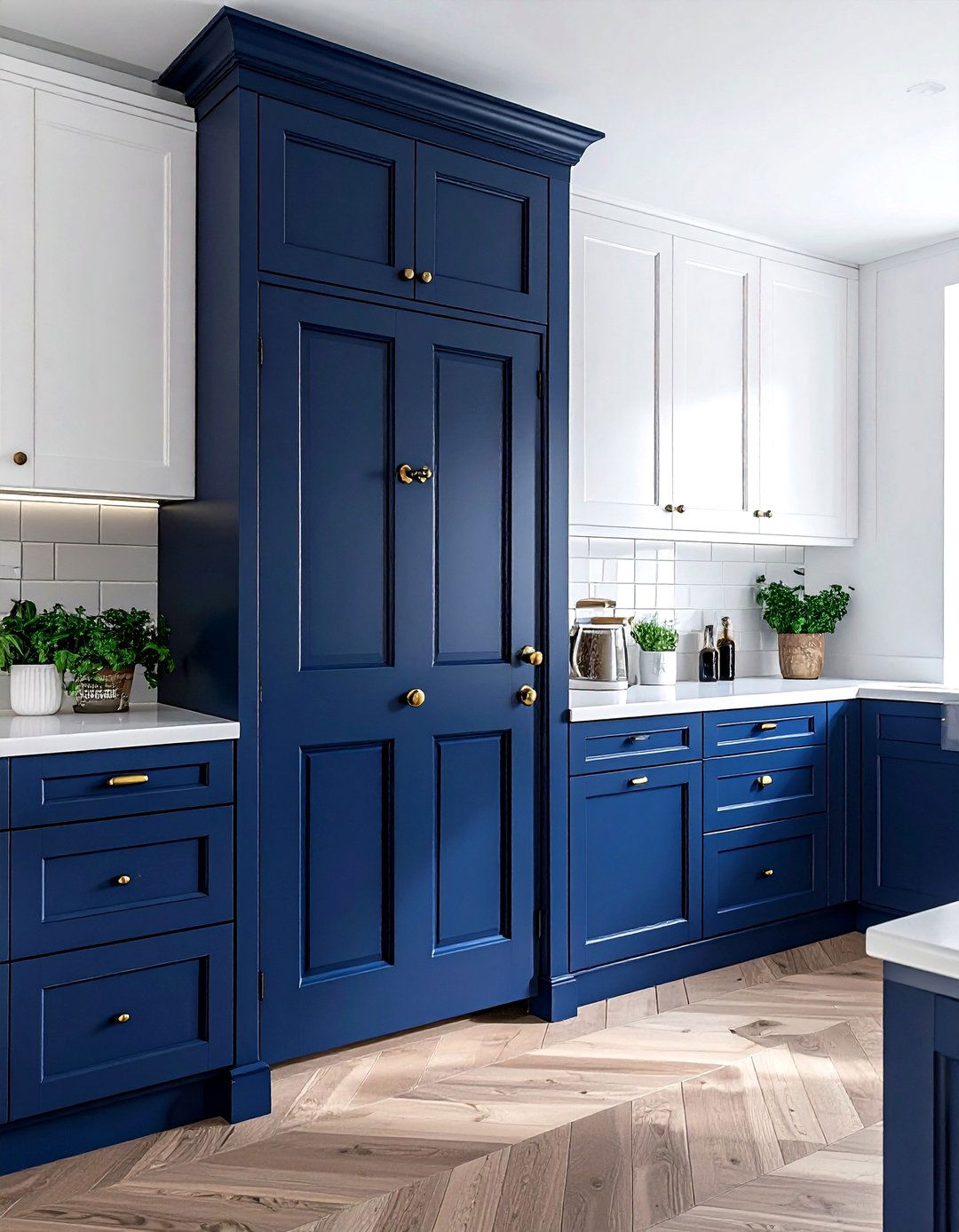 Navy Blue Kitchen Pantry Door - 30 navy blue kitchen ideas