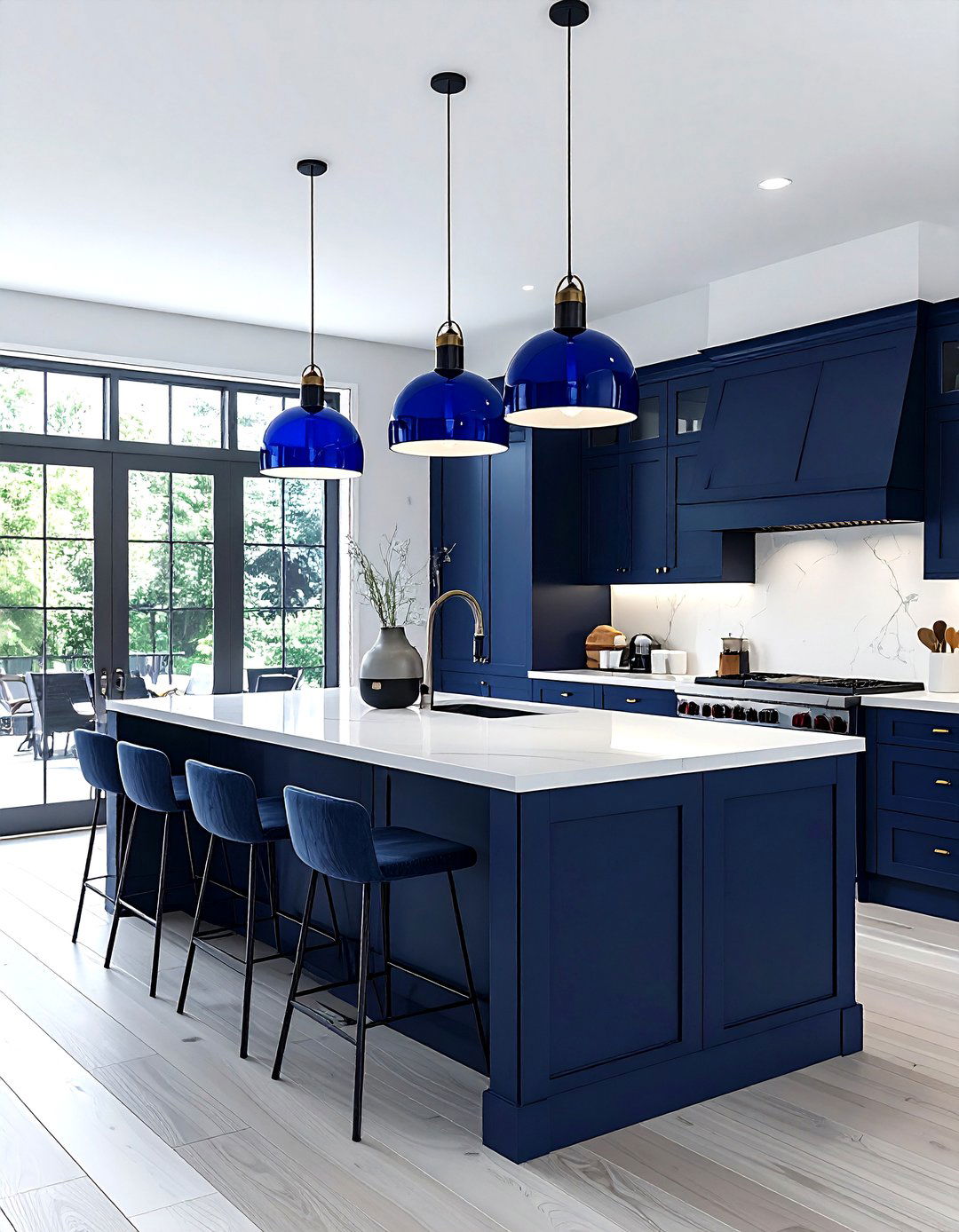 Navy Blue Kitchen Pendant Lights - 30 navy blue kitchen ideas