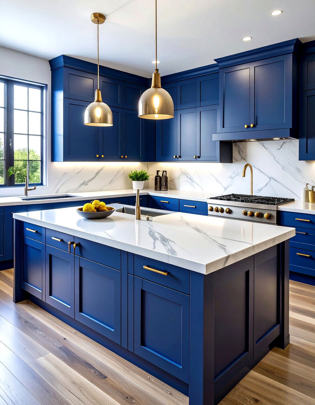 Navy Blue Kitchen Quartz Countertop - 30 navy blue kitchen ideas