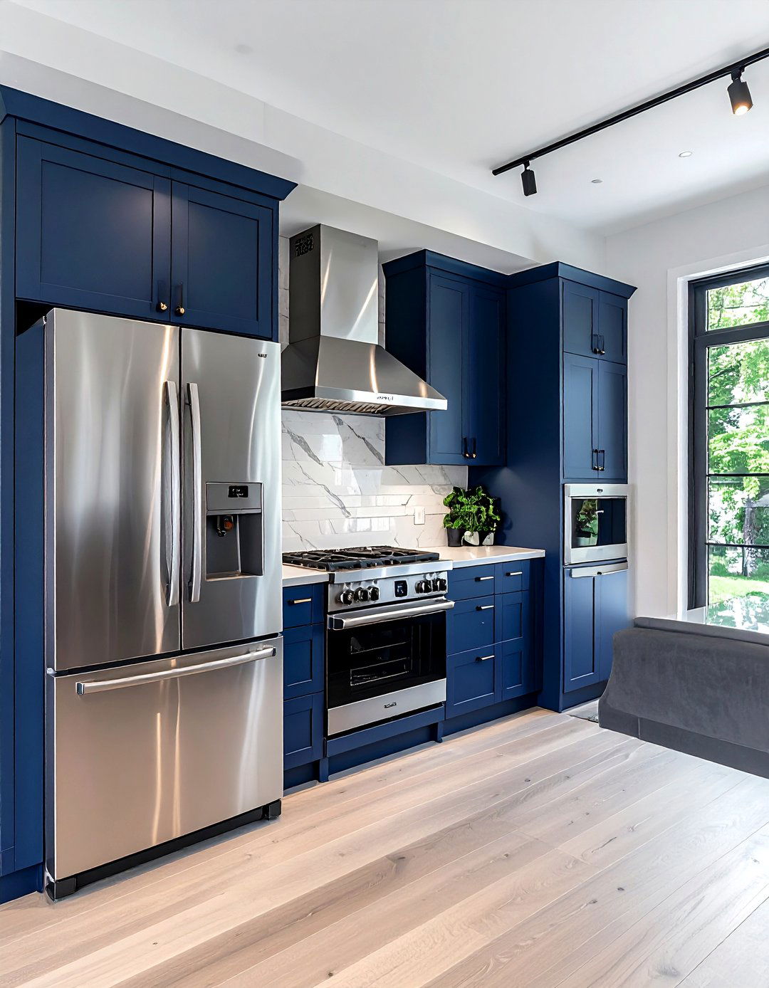 Navy Blue Kitchen Stainless Steel Appliances - 30 navy blue kitchen ideas